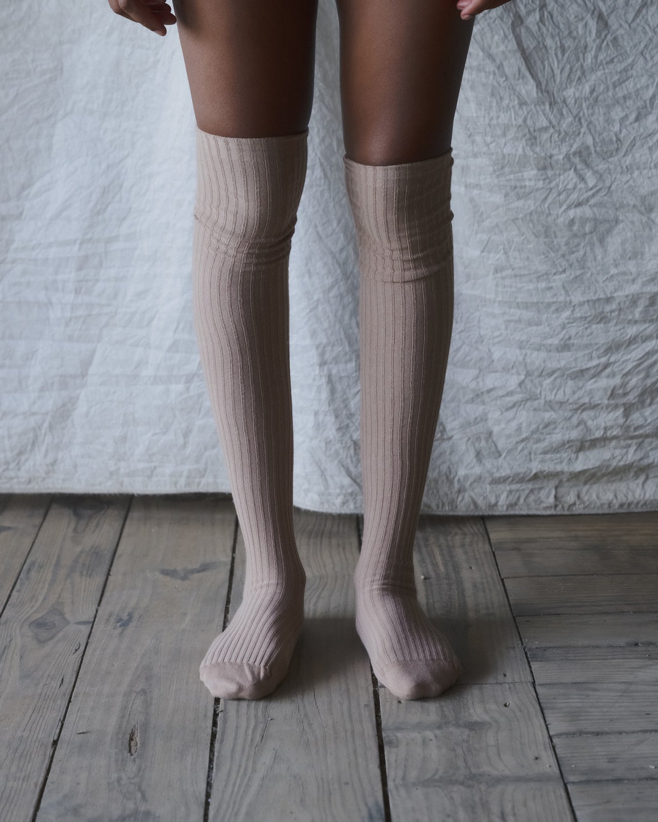 Overknee Socks - Organic Cotton Rib - Folia Brown