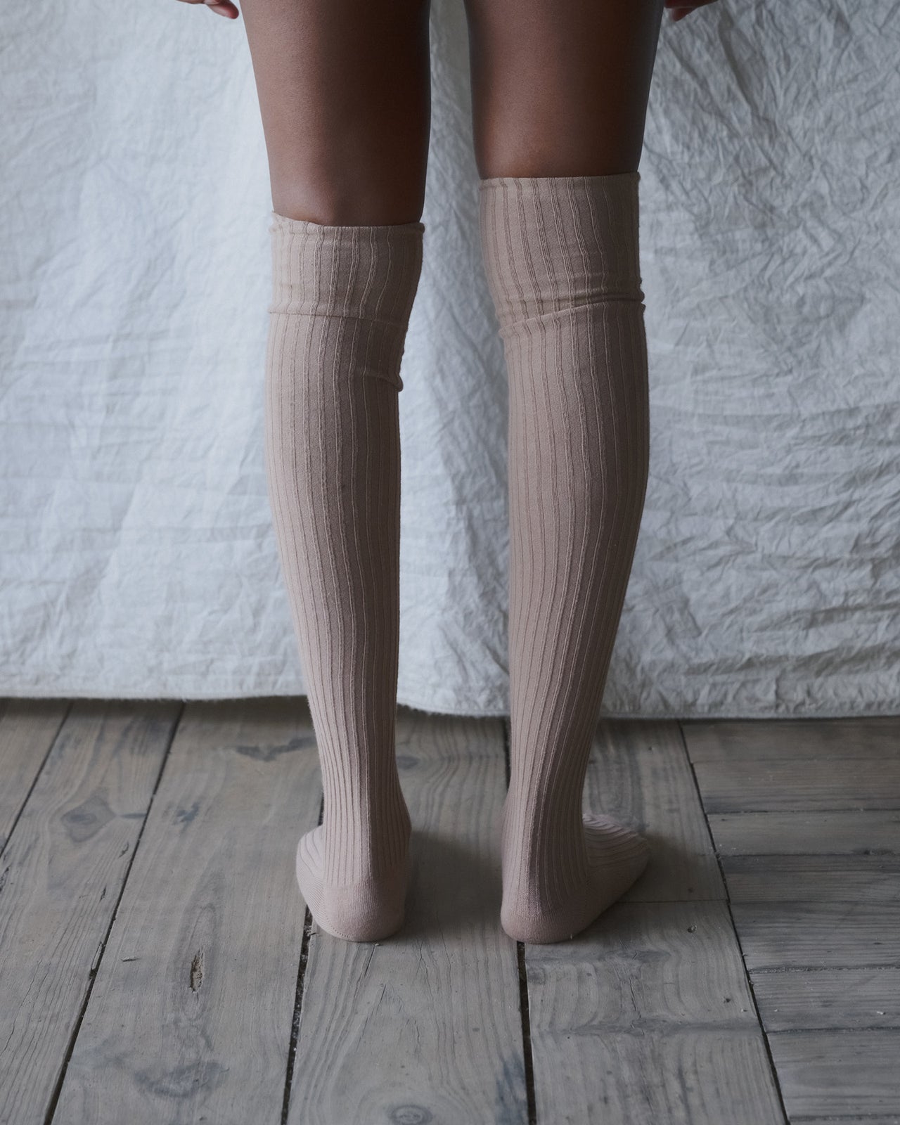 Overknee Socks - Organic Cotton Rib - Folia Brown