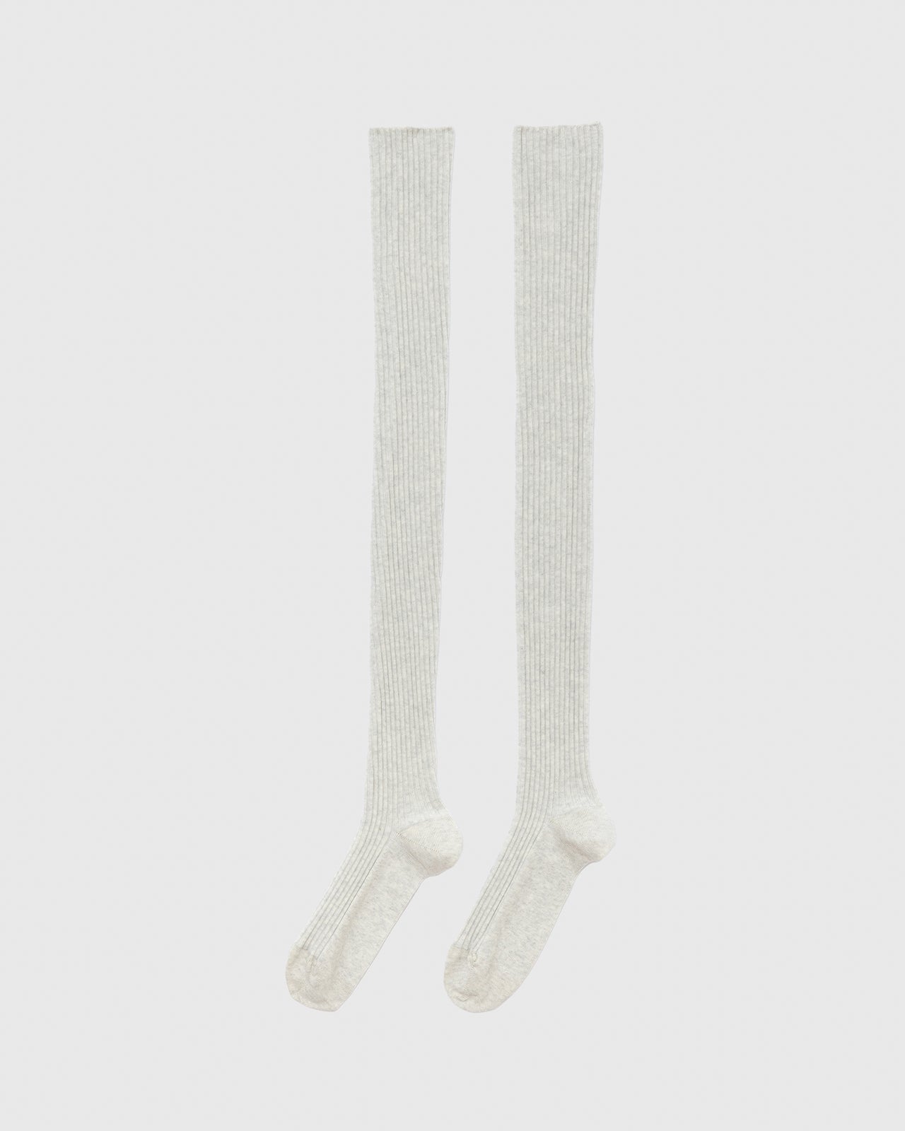 Overknee Socks - Organic Cotton Rib - Grey Melange