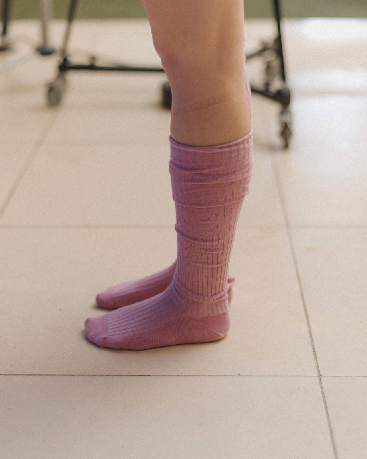 Overknee Socks - Organic Cotton Rib - Vie Pink