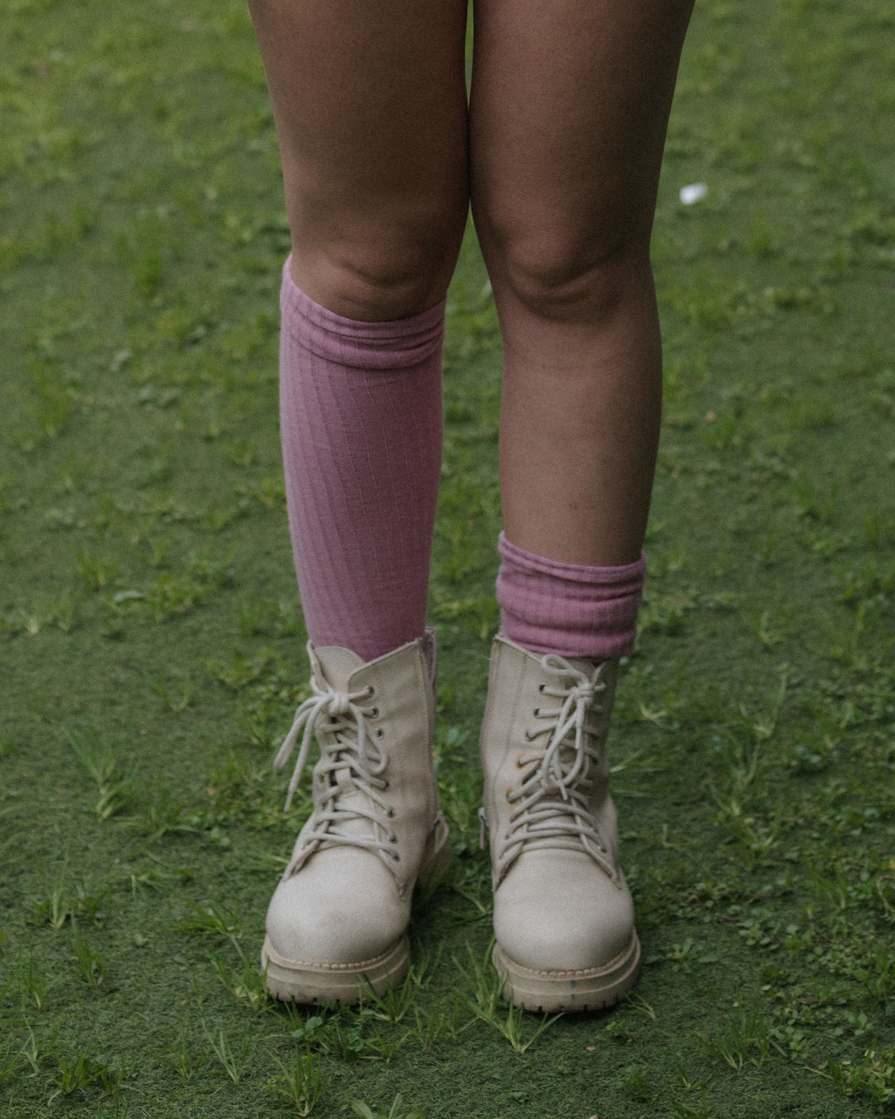 Overknee Socks - Organic Cotton Rib - Vie Pink