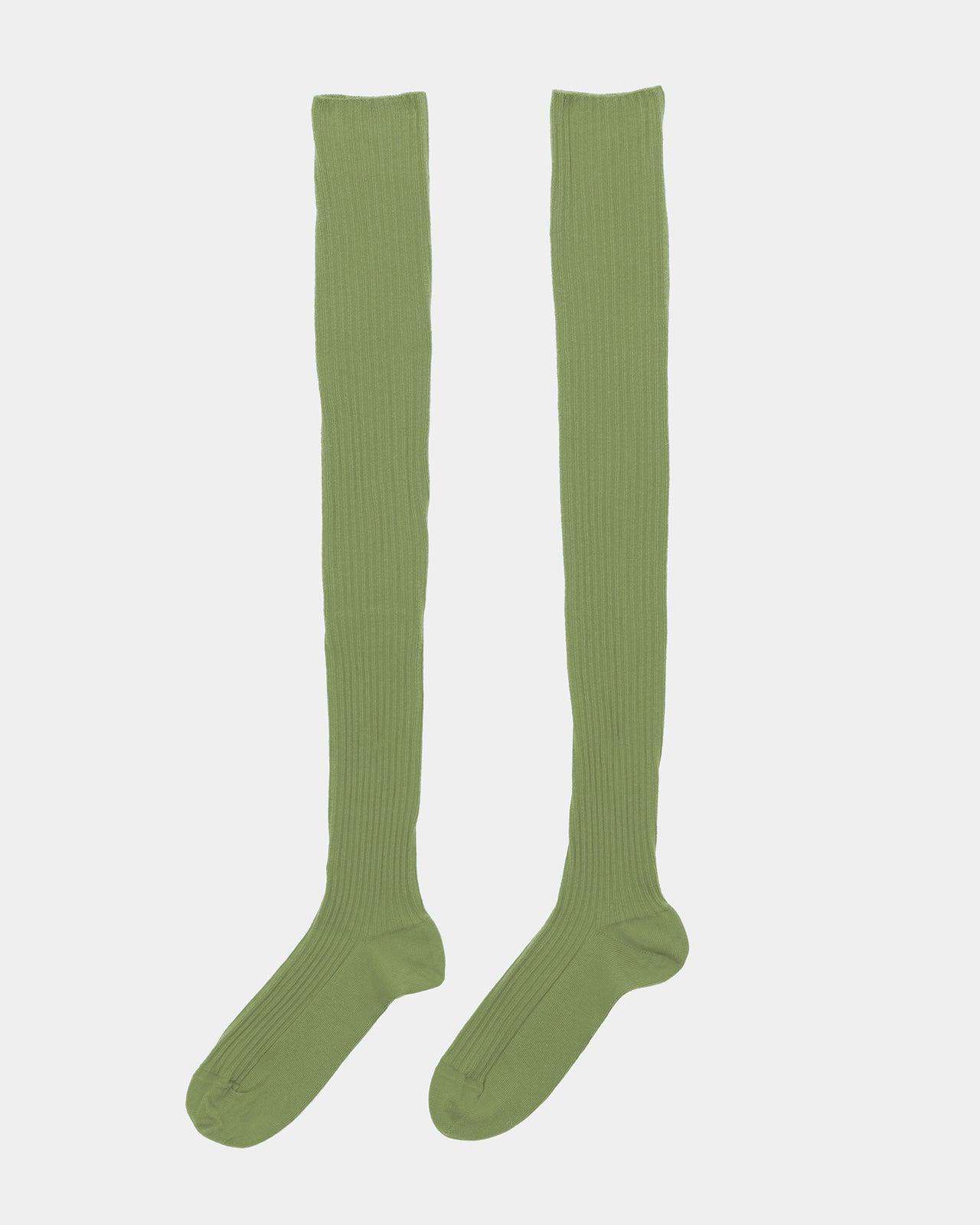 Overknee Socks - Organic Cotton Rib - Stroma Green