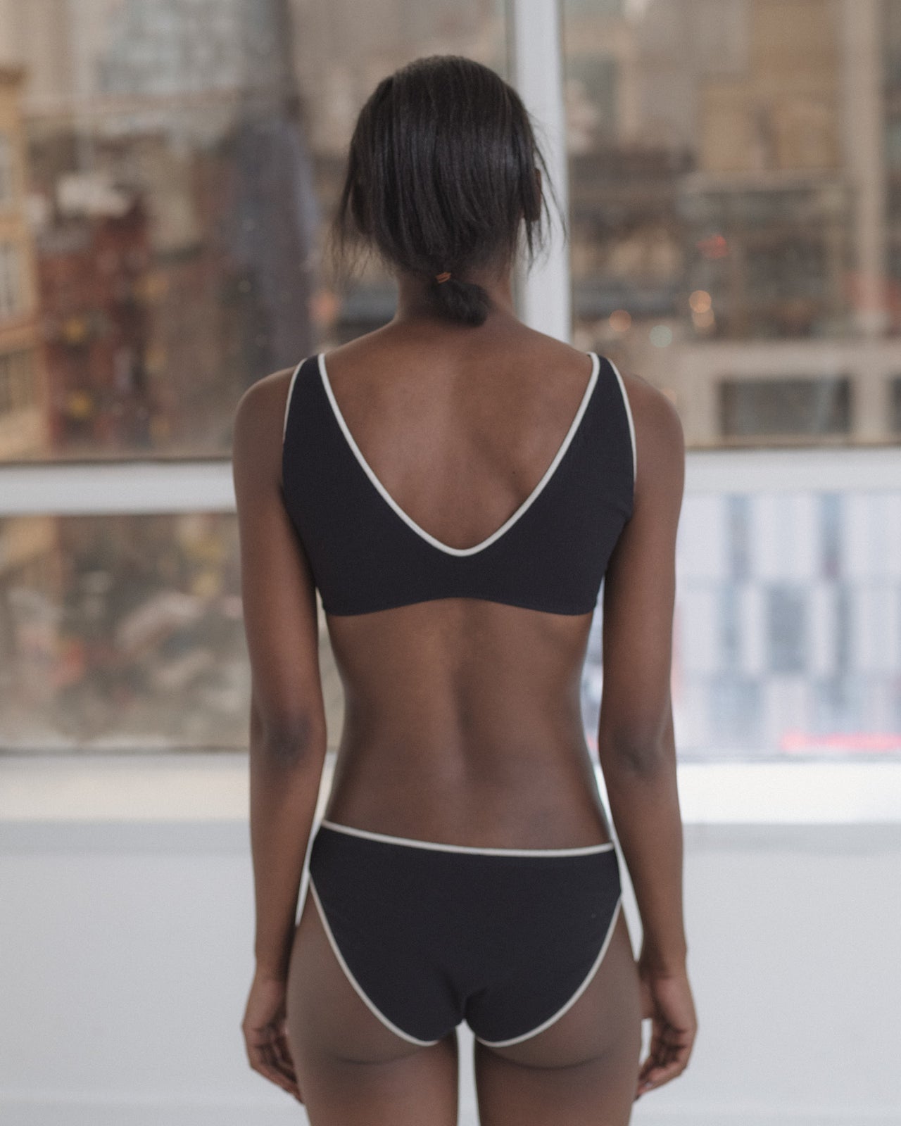 Pam Bra - Fine Organic Cotton Rib - Murano Navy / Undyed