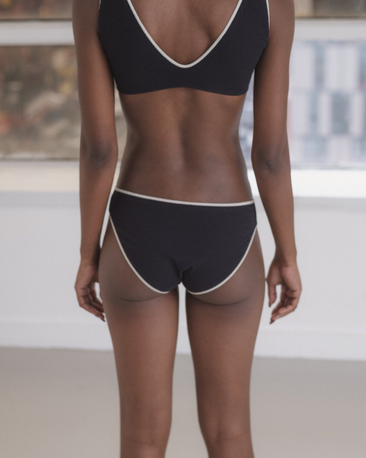 Pam Pants - Fine Organic Cotton Rib - Murano Navy / Undyed