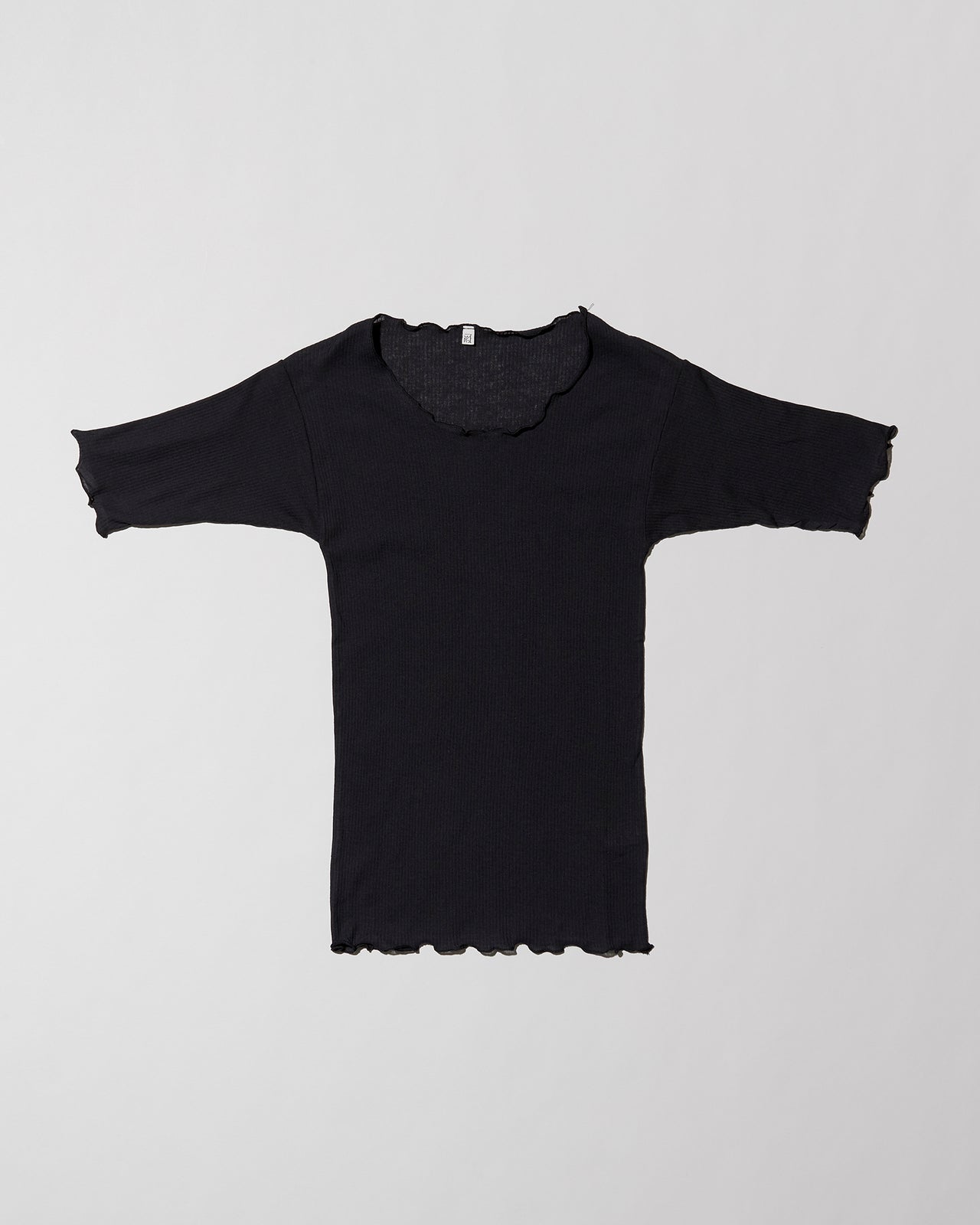 Pama 3/4 Tee Shirt - Organic Cotton Rib - Black