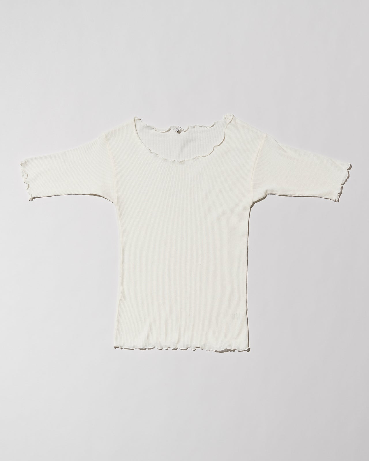 Pama 3/4 Tee Shirt - Organic Cotton Rib - Off White