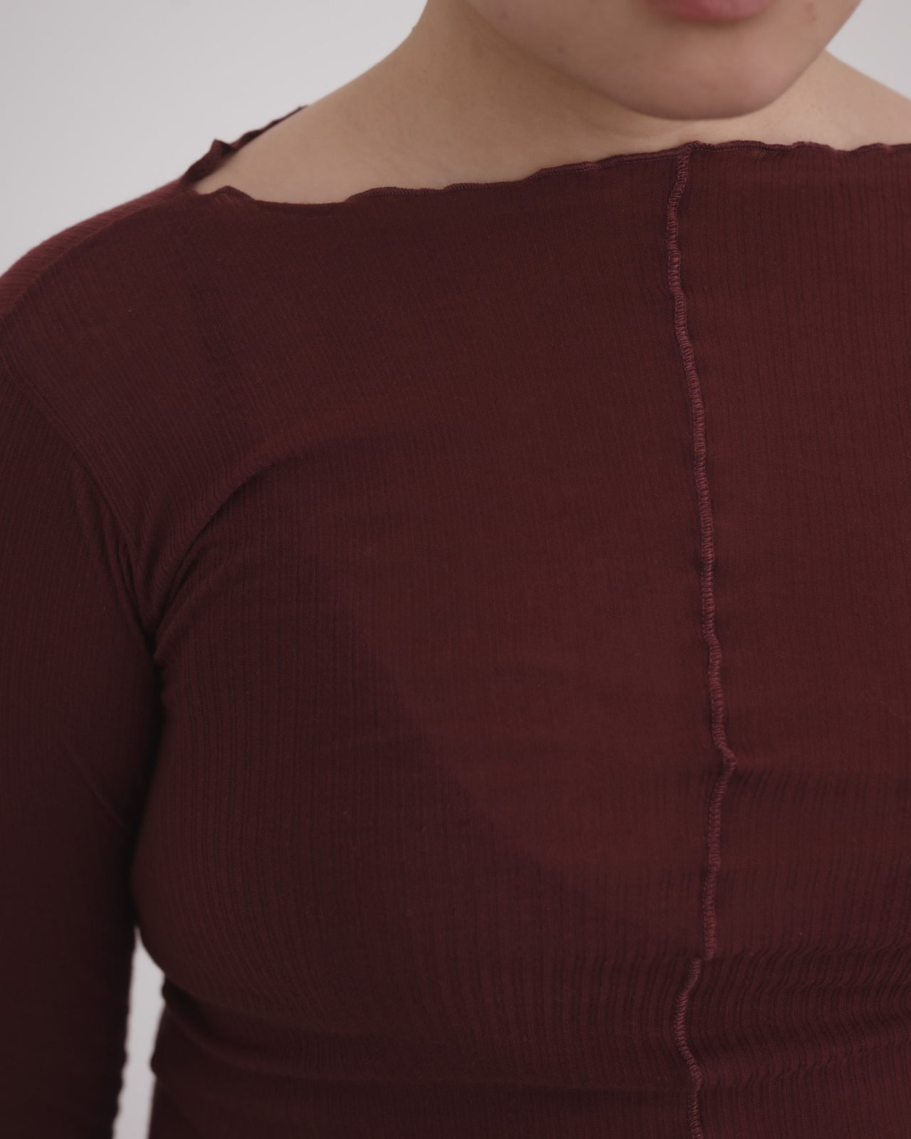 Pama Long Sleeve Tee - Organic Cotton Rib - Nara Red