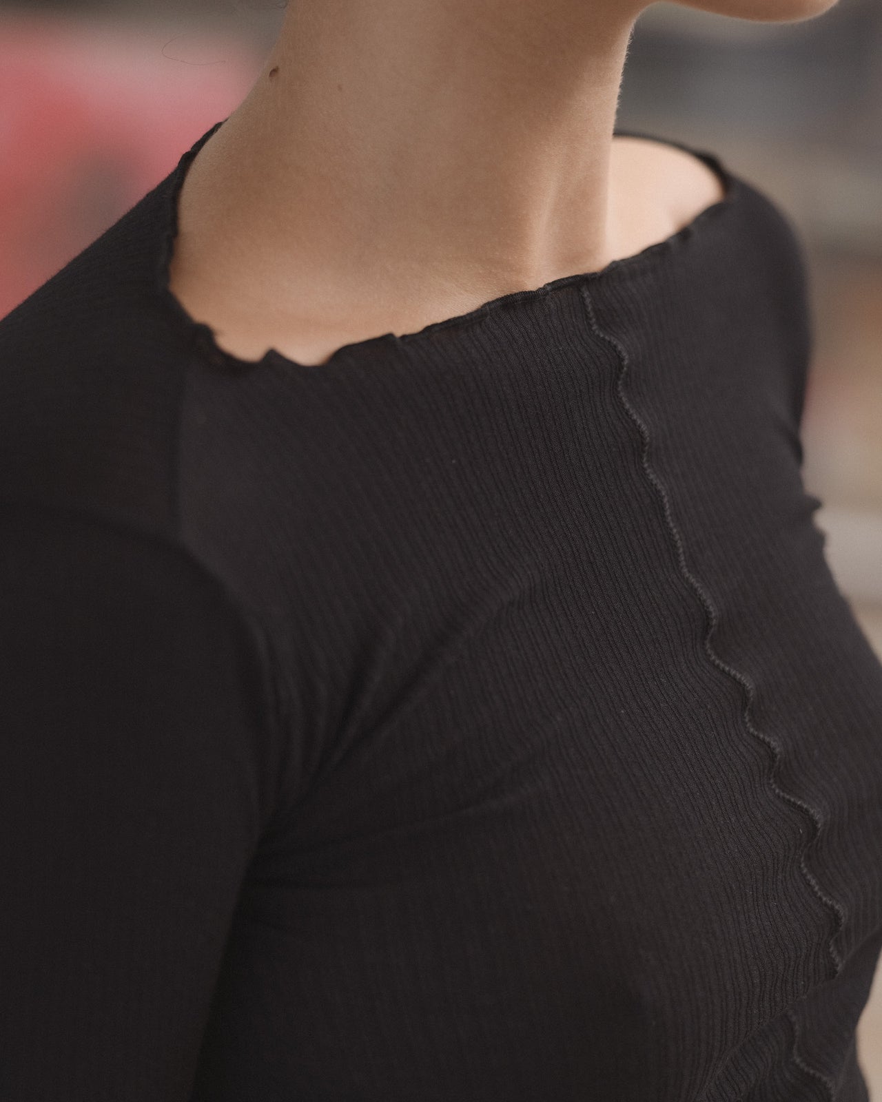 Pama Long Sleeve Tee - Organic Cotton Rib - Black