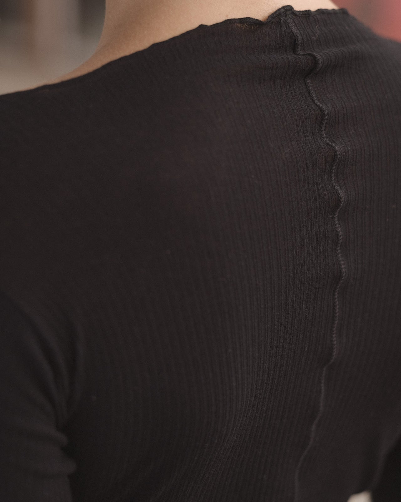 Pama Long Sleeve Tee - Organic Cotton Rib - Black