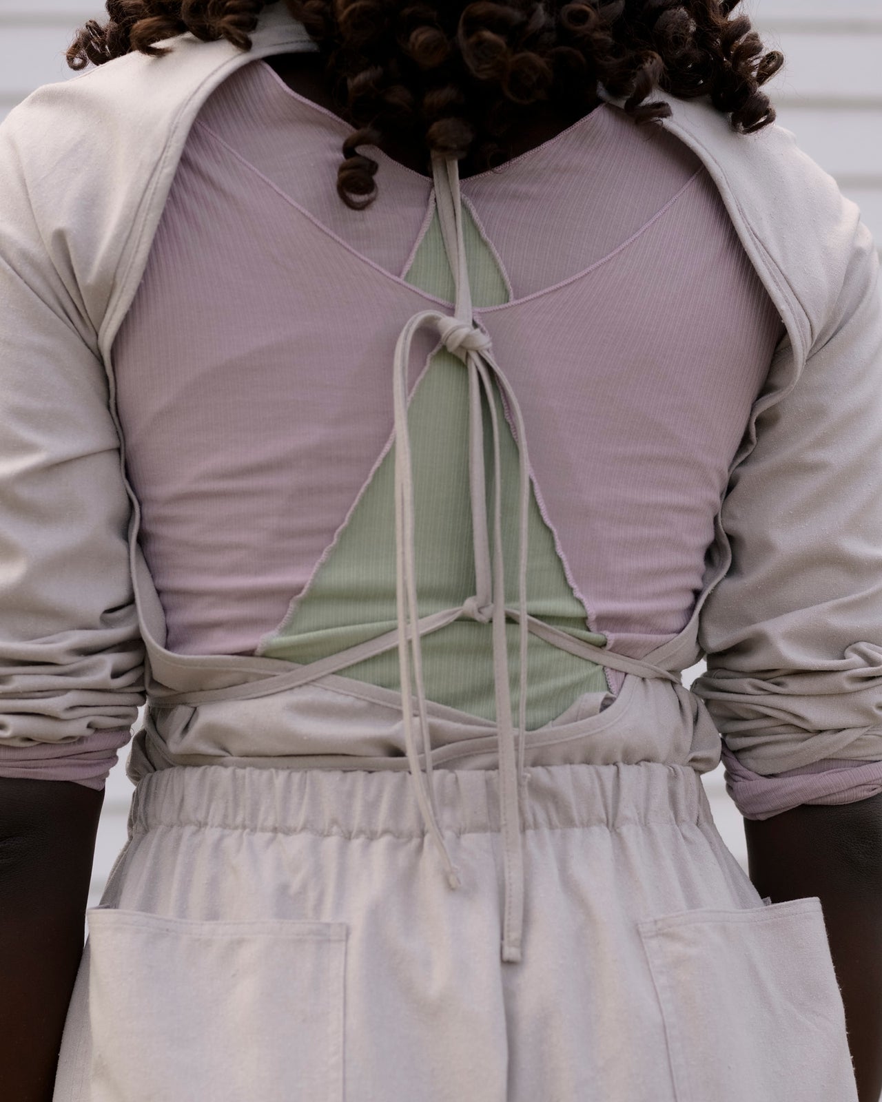 Phy Long Sleeve Tee - Organic Cotton Rib - Verbe Purple / Green