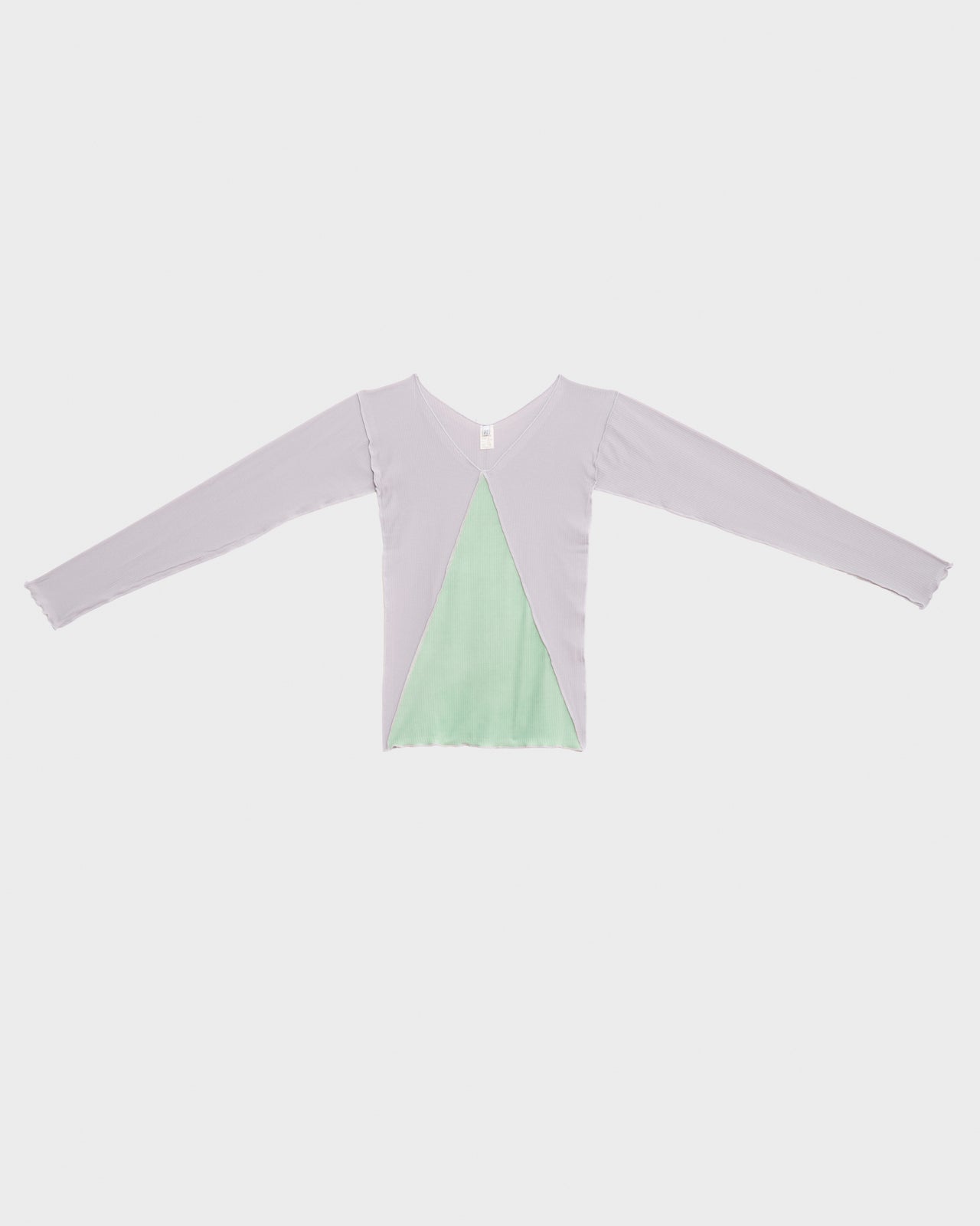 Phy Long Sleeve Tee - Organic Cotton Rib - Verbe Purple / Green