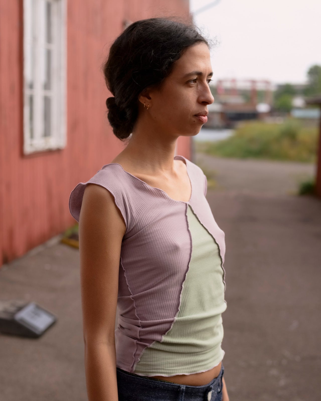 Phy Tank - Organic Cotton Rib - Verbe Purple / Green