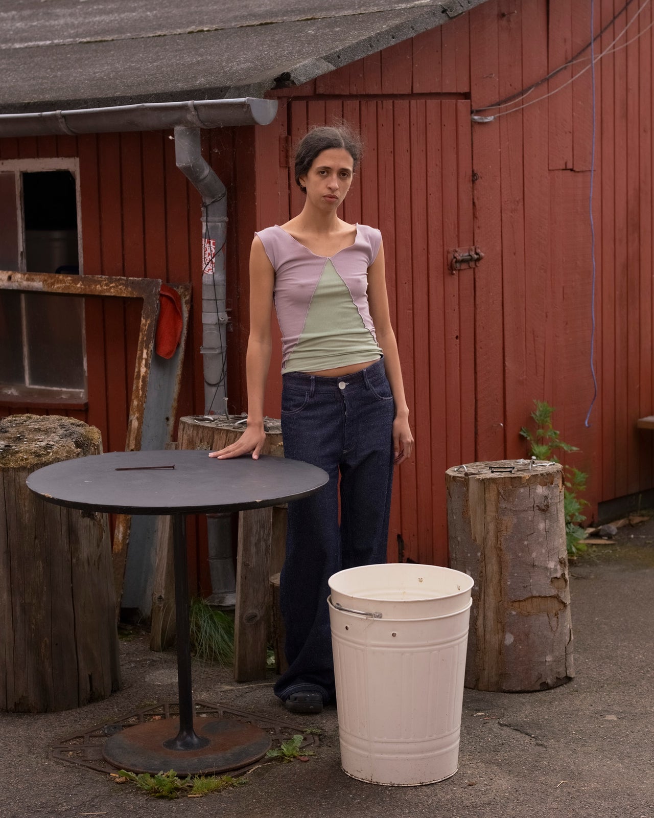 Phy Tank - Organic Cotton Rib - Verbe Purple / Green