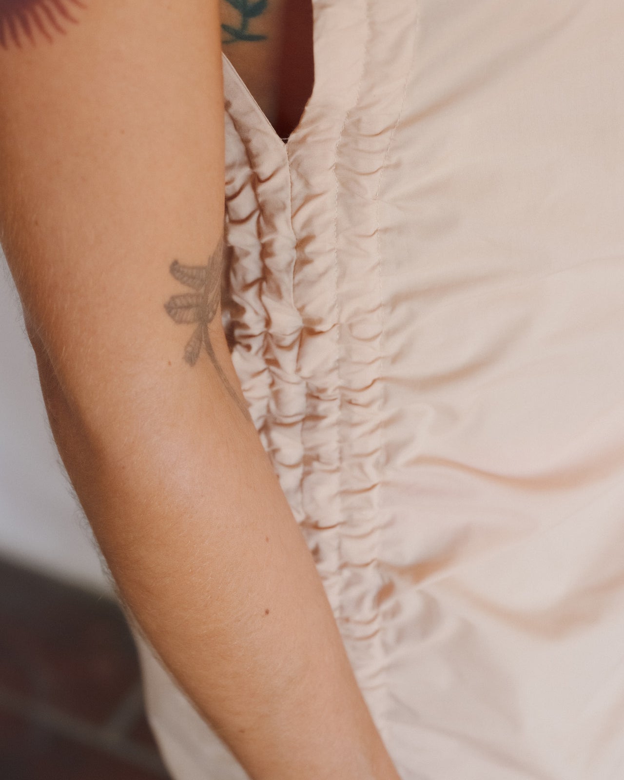 Pictorial Dress - Organic Cotton Poplin - Andradita Sand