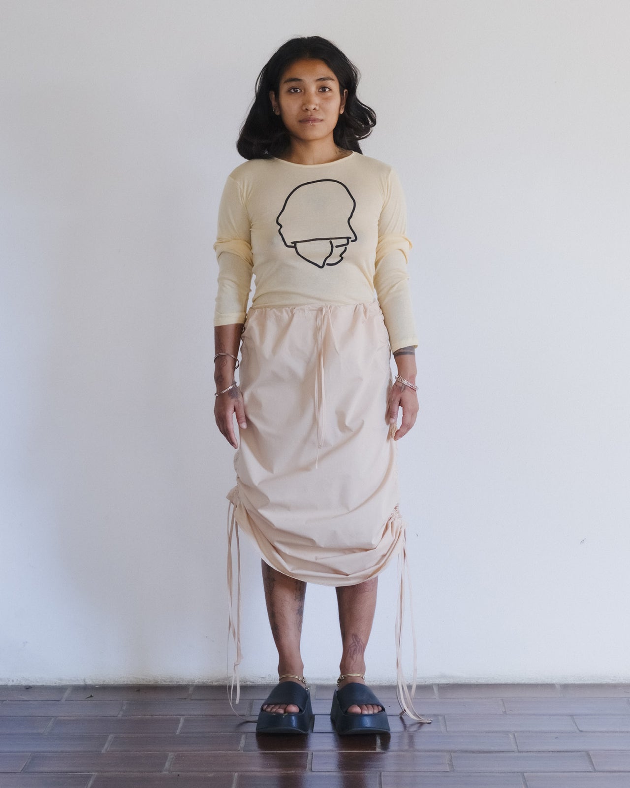Pictorial Skirt - Organic Cotton Poplin - Andradita Sand