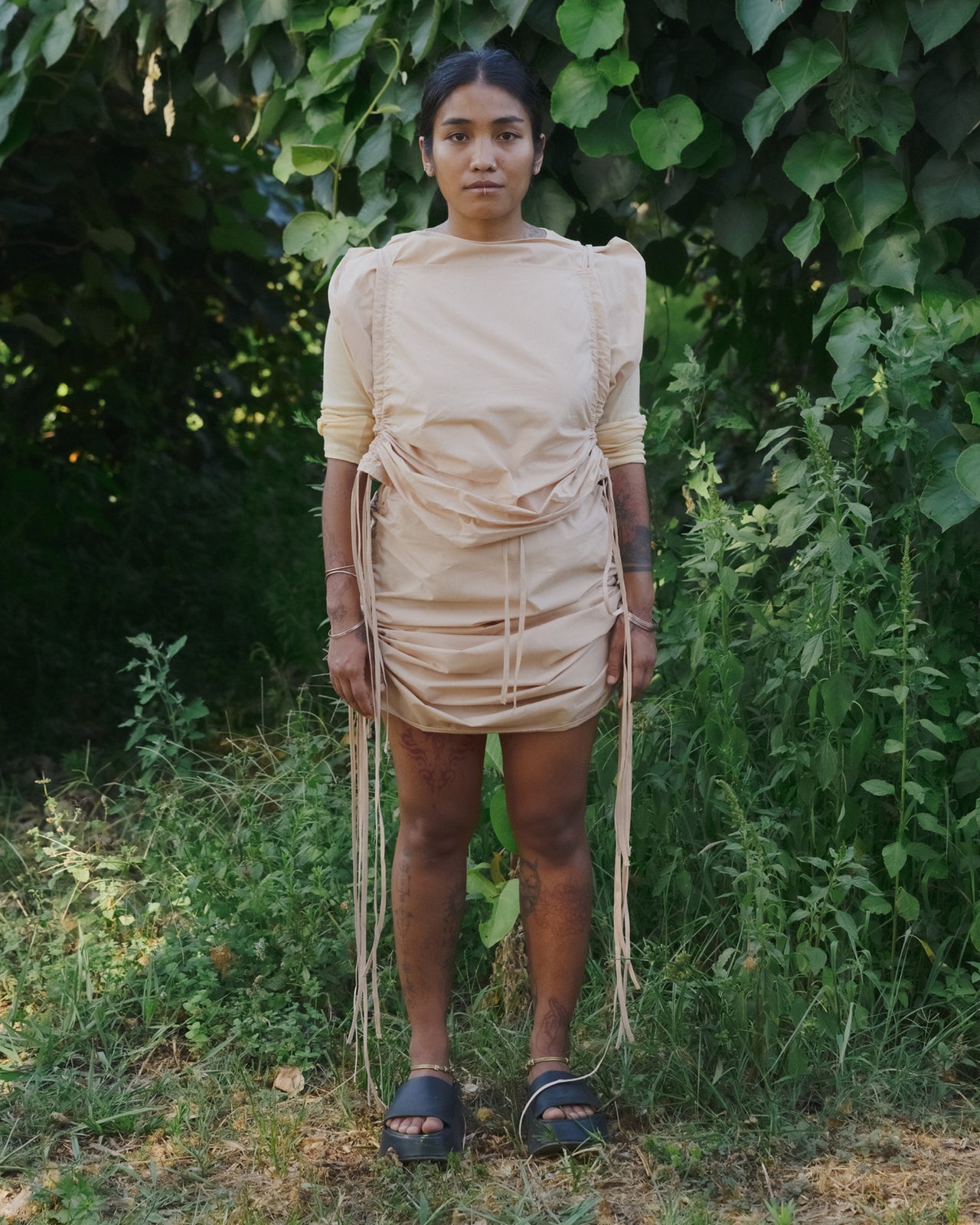 Pictorial Skirt - Organic Cotton Poplin - Andradita Sand