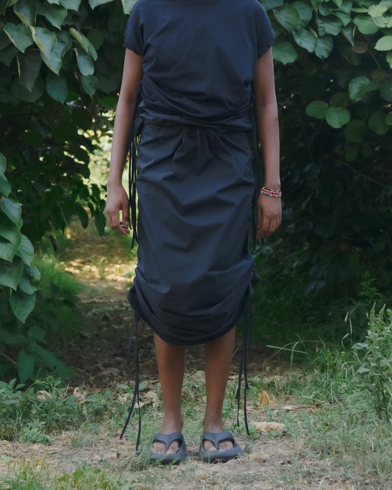 Pictorial Skirt - Organic Cotton Poplin - Black