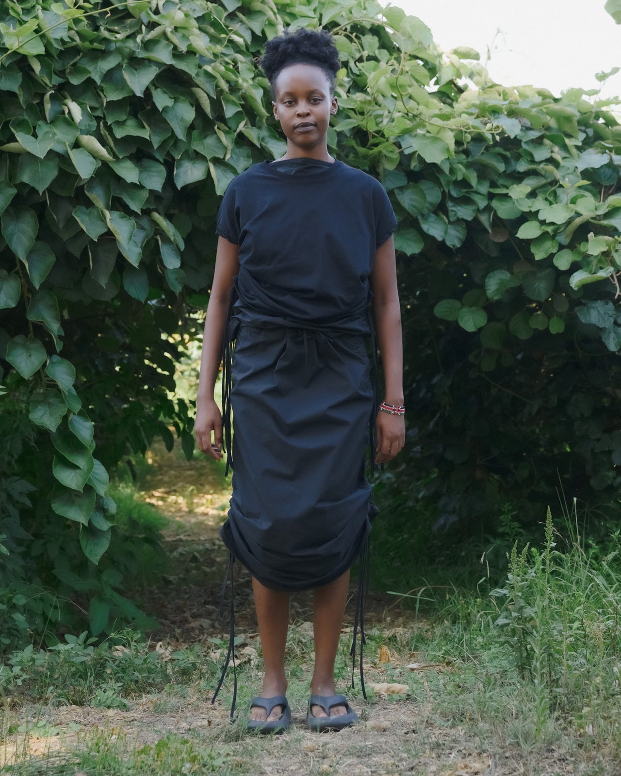 Pictorial Skirt - Organic Cotton Poplin - Black