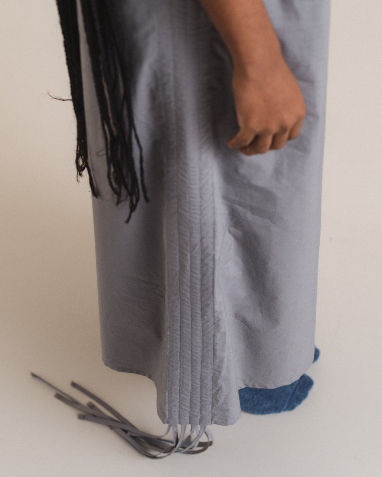 Pictorial Strap Dress - Organic Cotton Poplin - Ziti Grey