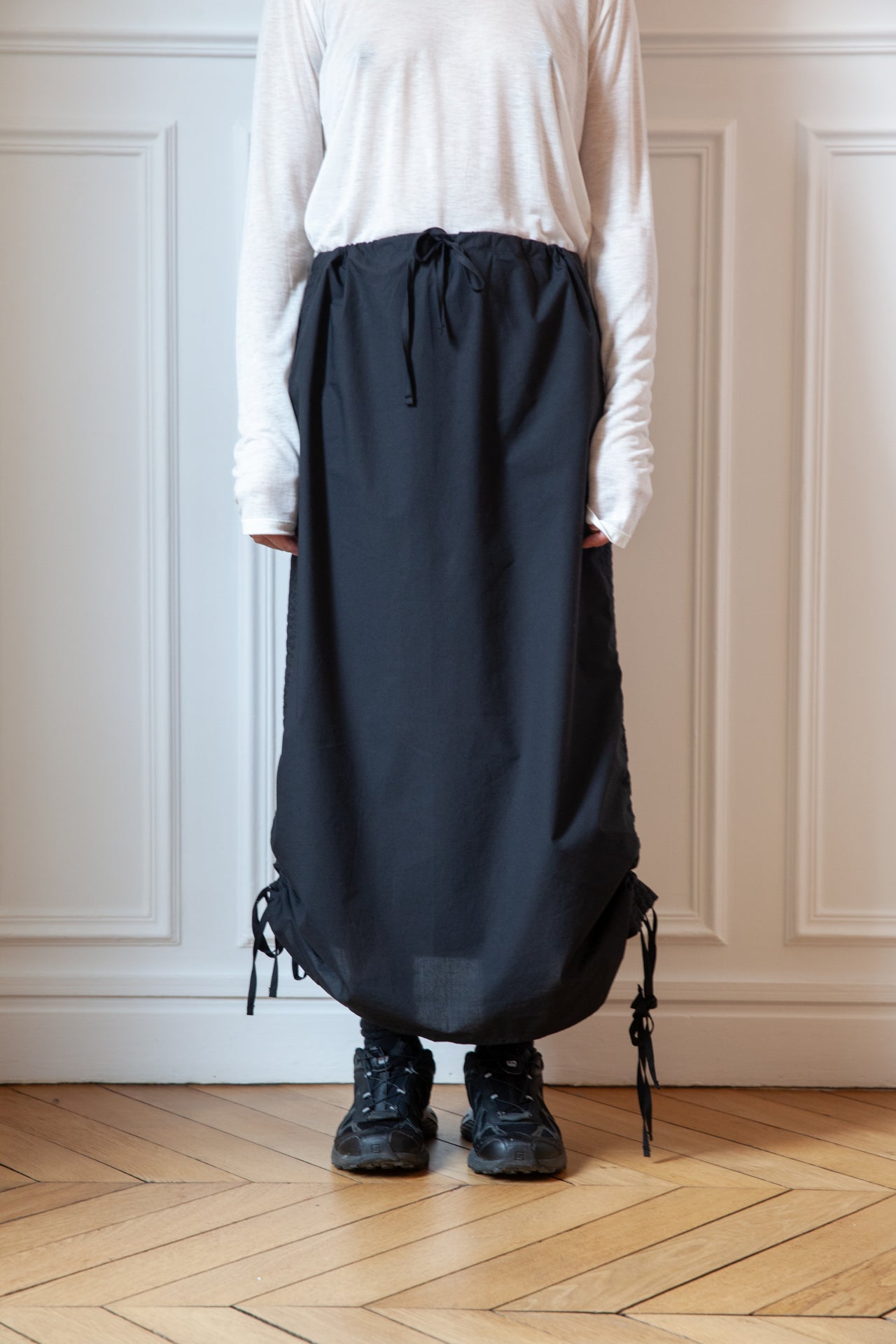 Pictorial Skirt - Organic Cotton Poplin - Black
