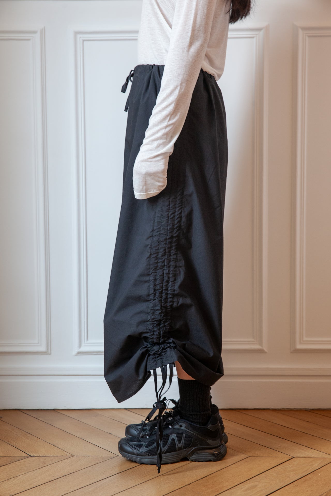 Pictorial Skirt - Organic Cotton Poplin - Black