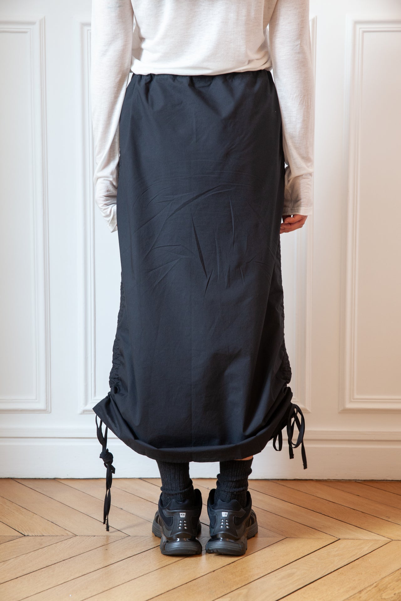 Pictorial Skirt - Organic Cotton Poplin - Black