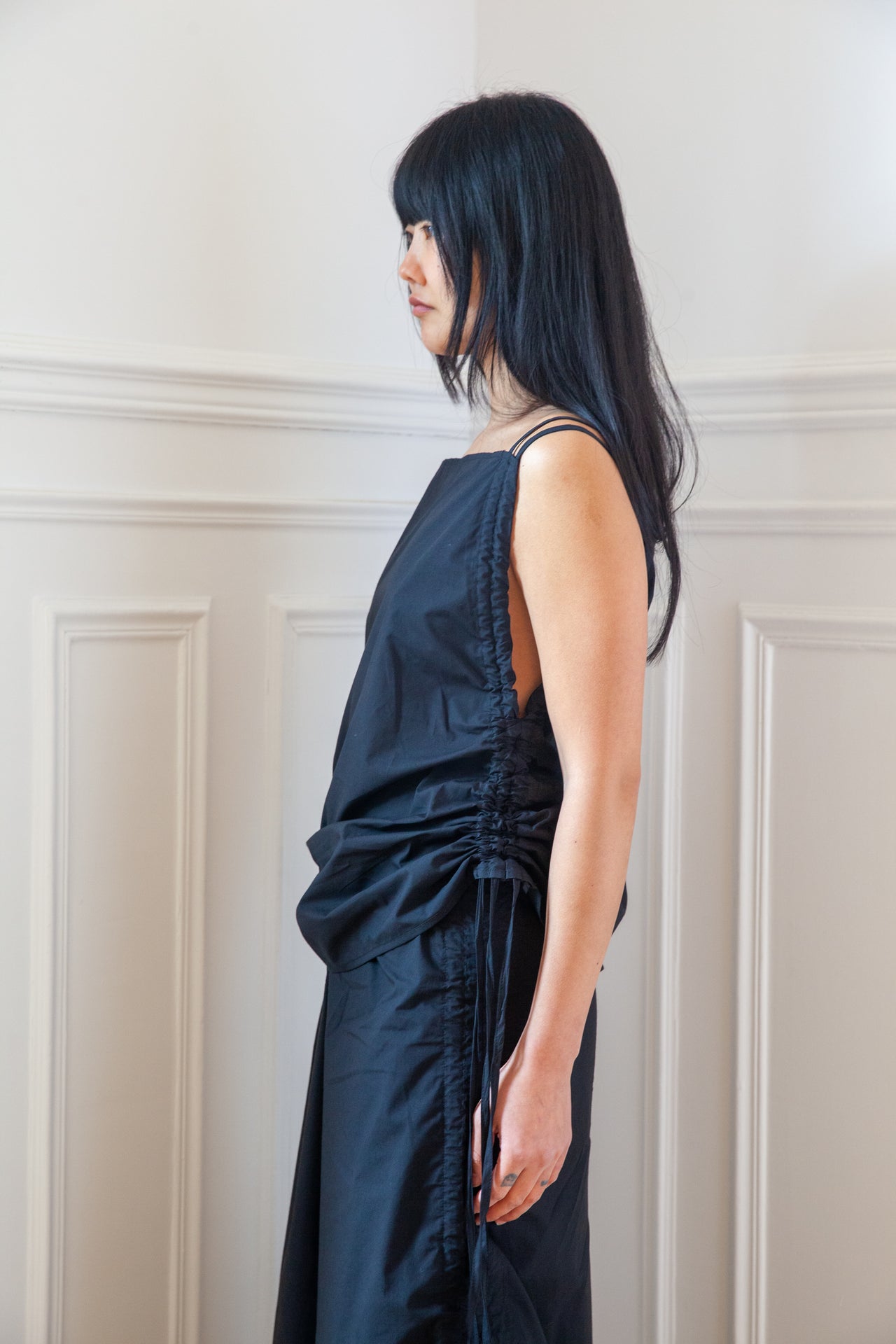 Pictorial Top - Organic Cotton Poplin - Black
