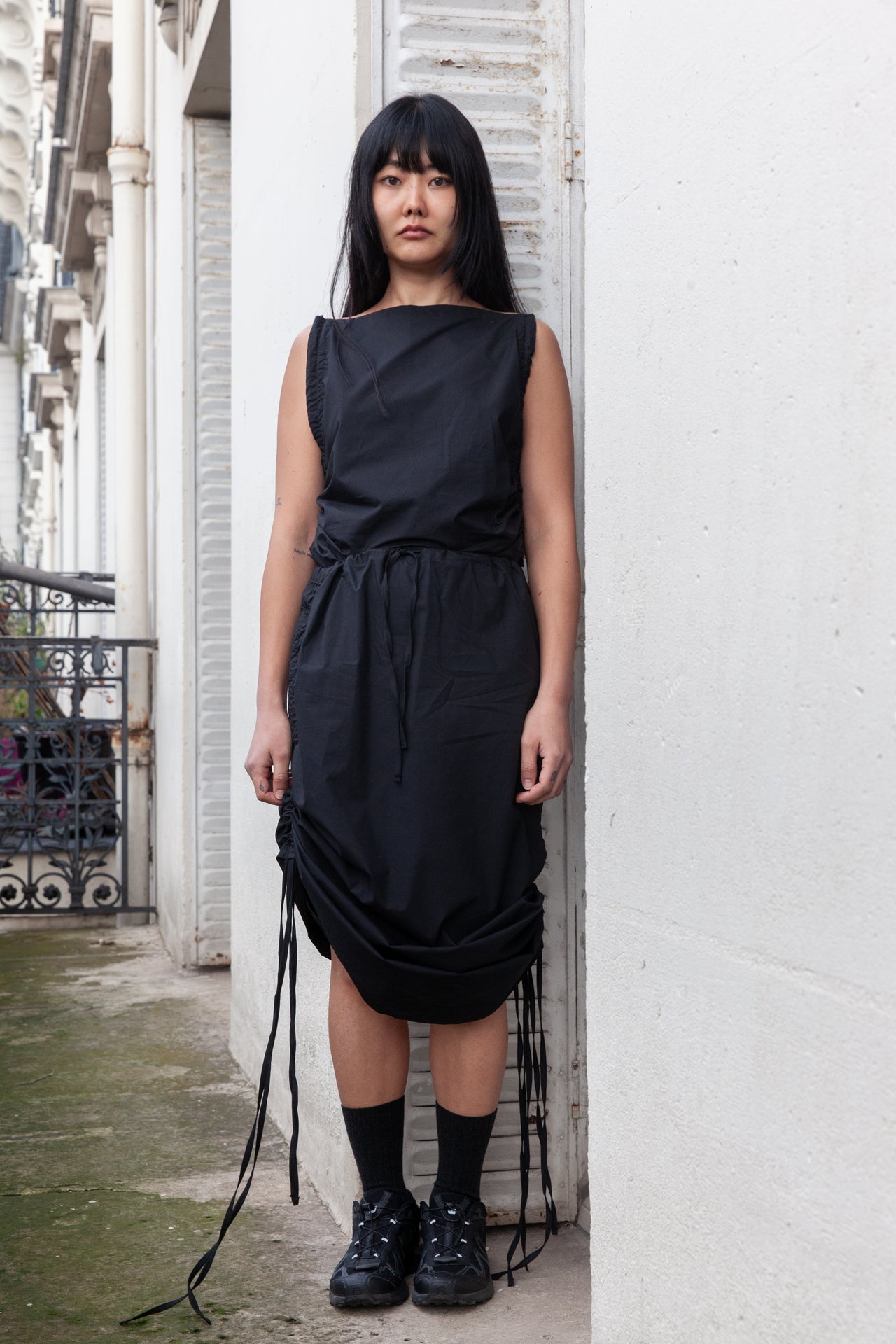 Pictorial Top - Organic Cotton Poplin - Black