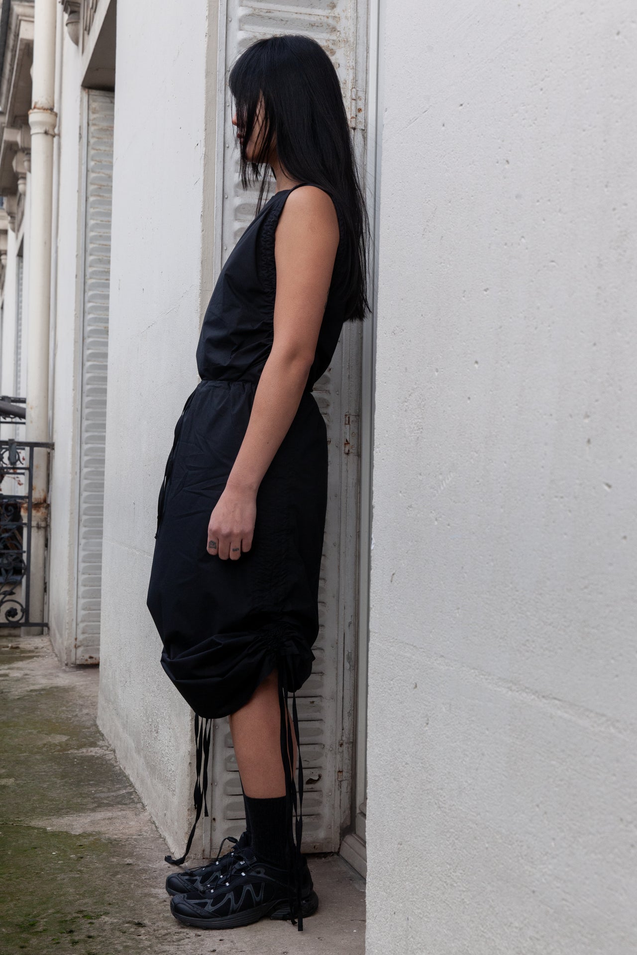 Pictorial Top - Organic Cotton Poplin - Black