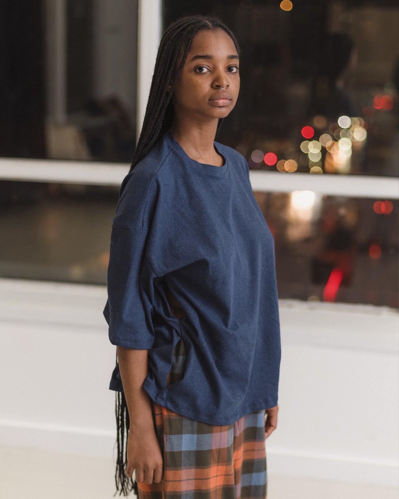 Pin Tee Shirt - Recycled Cotton Jersey - Echo Blue