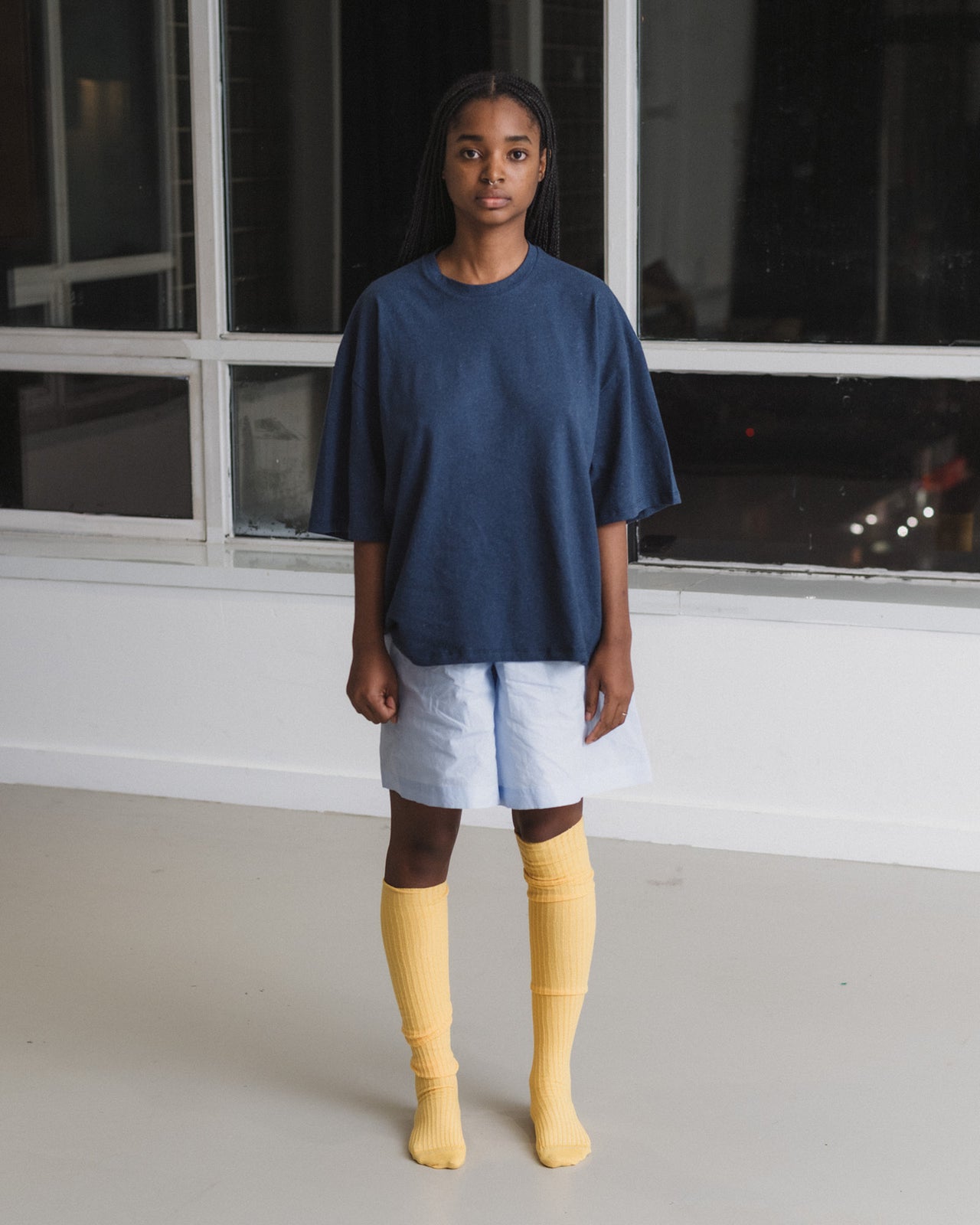 Pin Tee Shirt - Recycled Cotton Jersey - Echo Blue