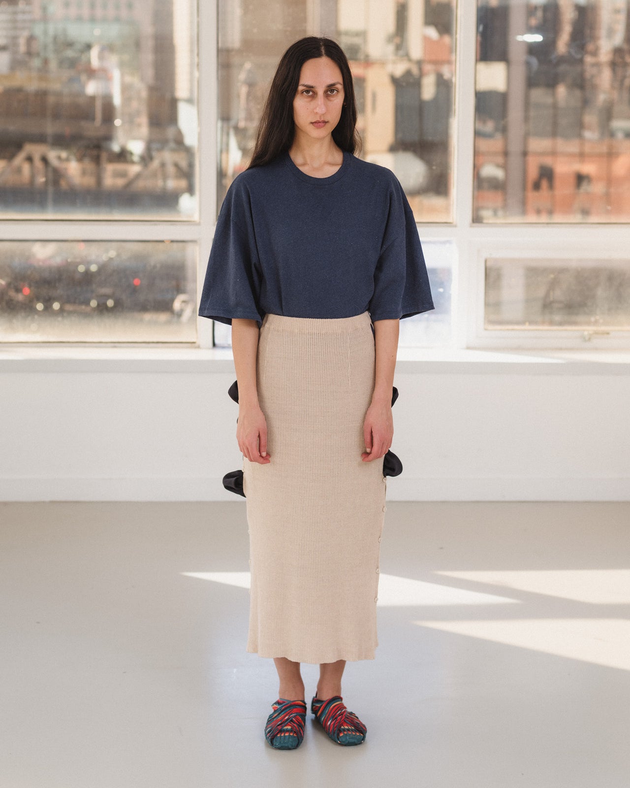 Pin Tee Shirt - Recycled Cotton Jersey - Echo Blue