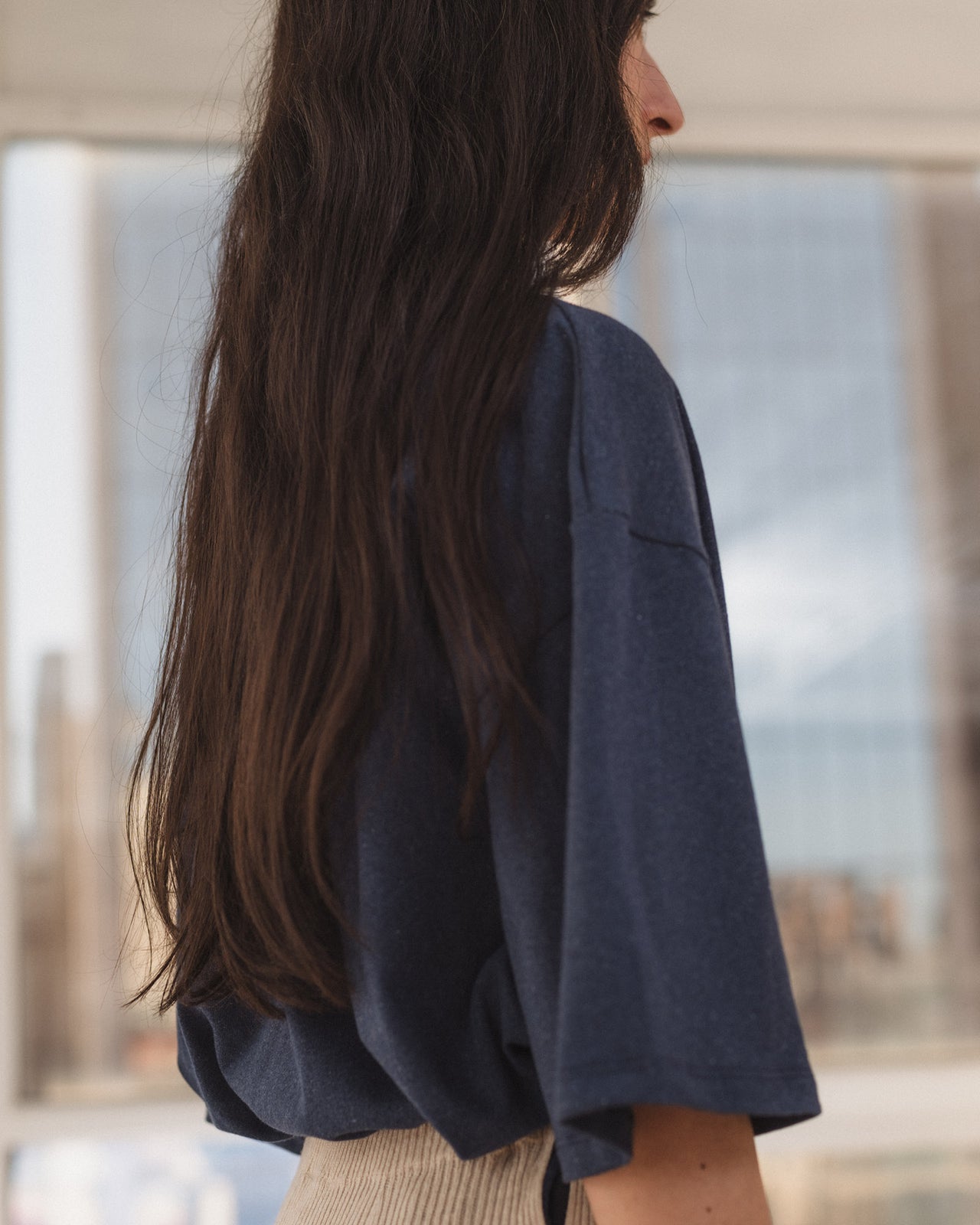 Pin Tee Shirt - Recycled Cotton Jersey - Echo Blue