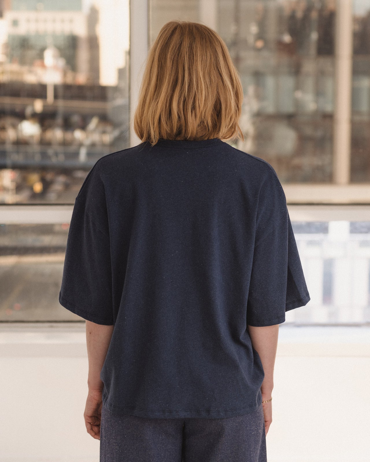 Pin Tee Shirt - Recycled Cotton Jersey - Echo Blue