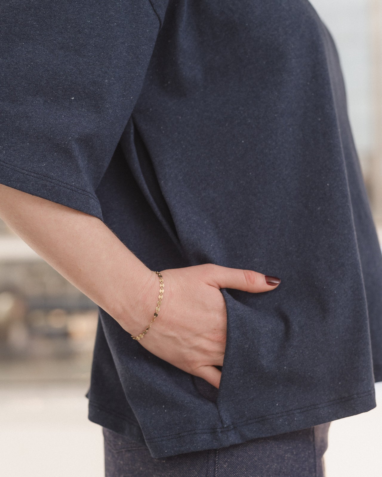 Pin Tee Shirt - Recycled Cotton Jersey - Echo Blue