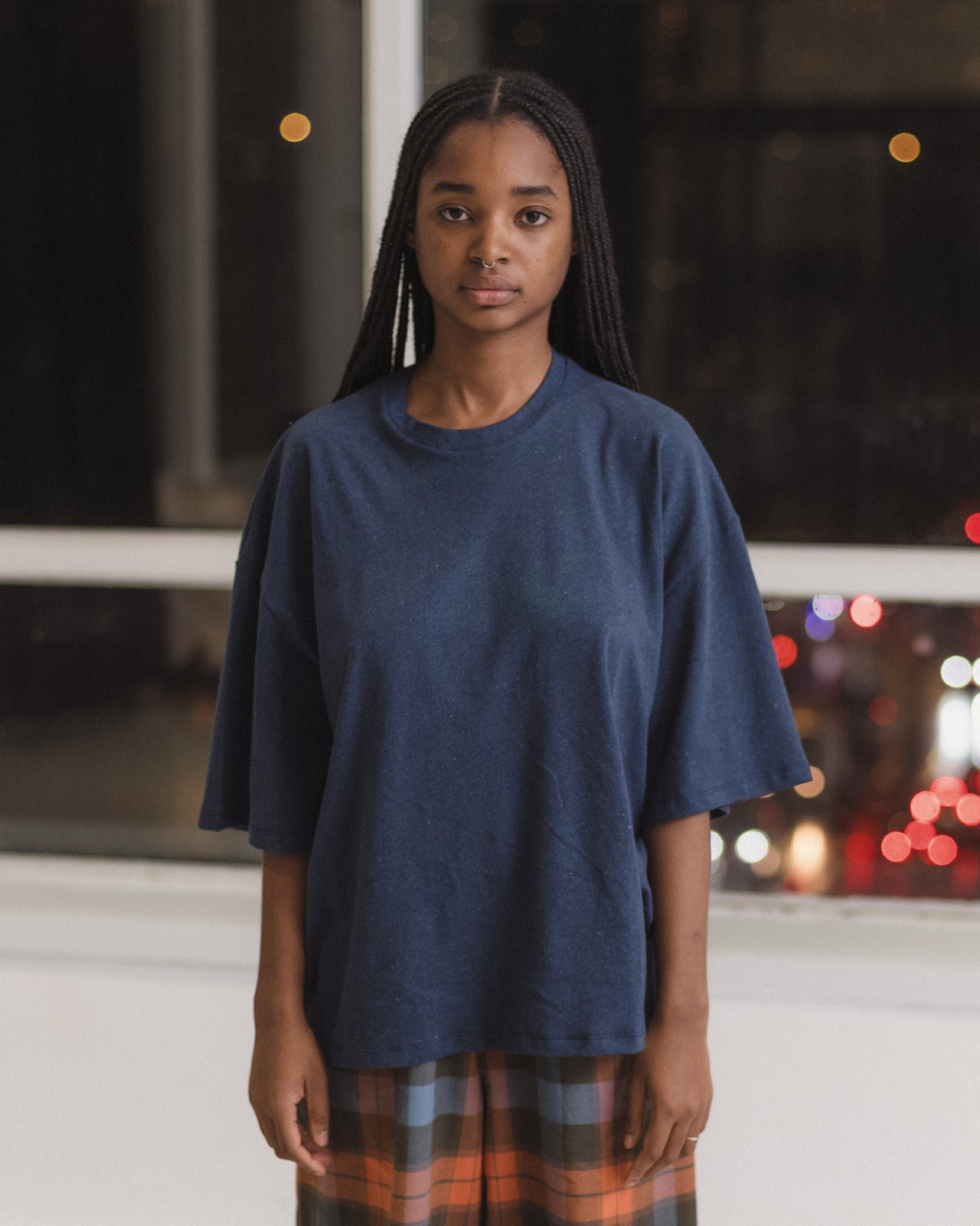 Pin Tee Shirt - Recycled Cotton Jersey - Echo Blue