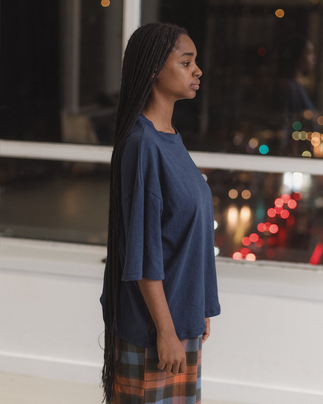 Pin Tee Shirt - Recycled Cotton Jersey - Echo Blue