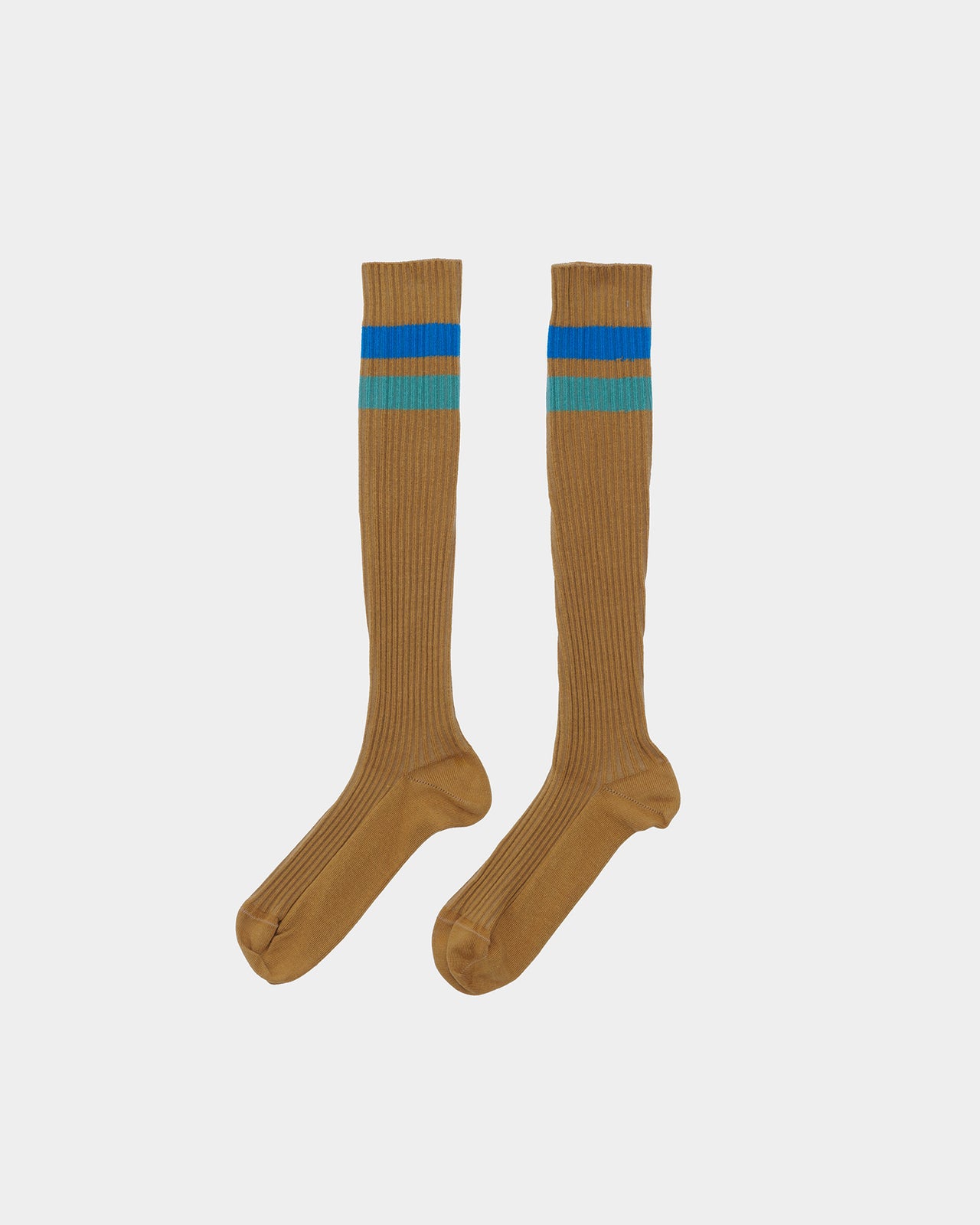 Race Knee Socks - Organic Cotton Rib - Silva Brown