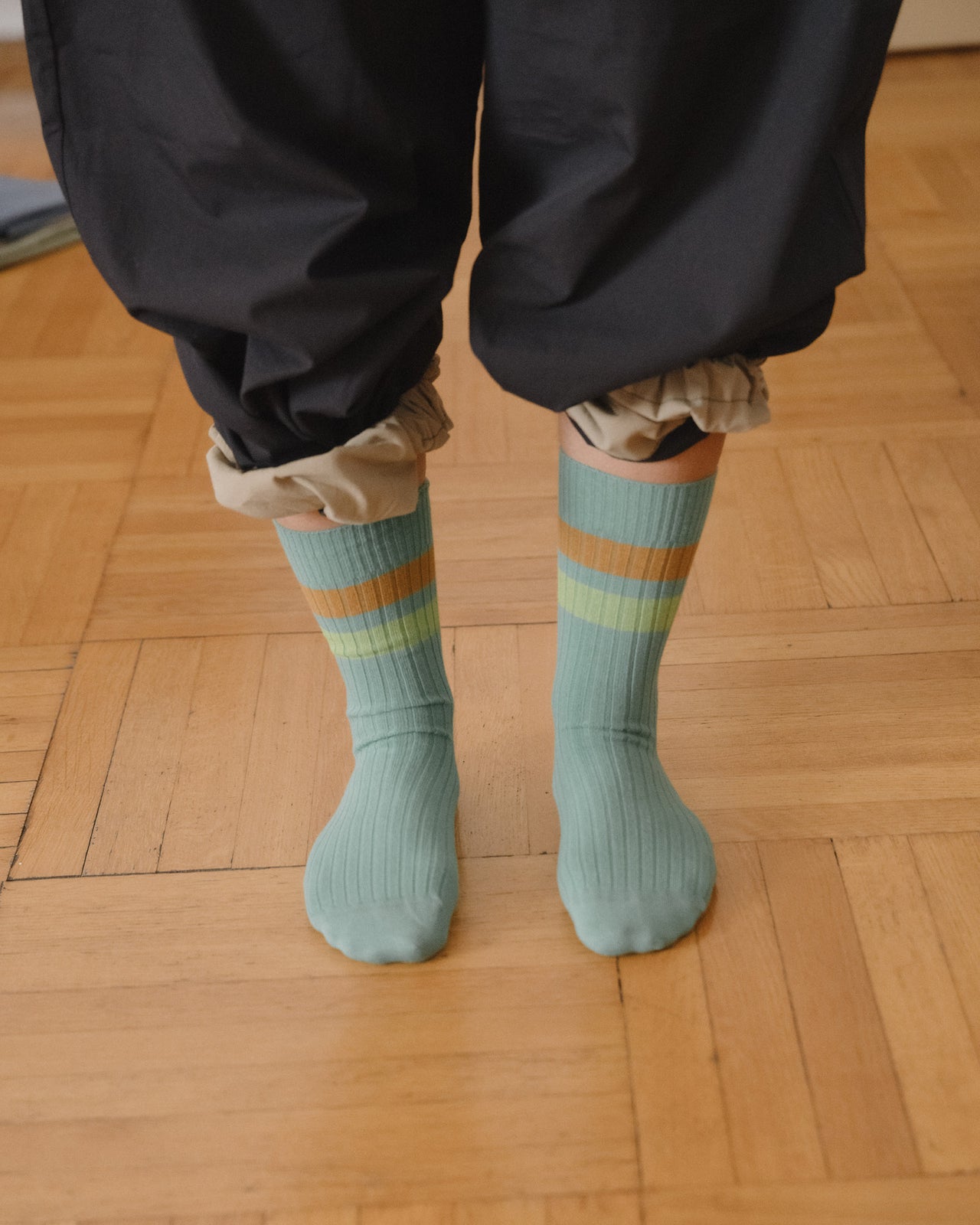 Race Overankle Socks - Organic Cotton Rib - Orbit Green