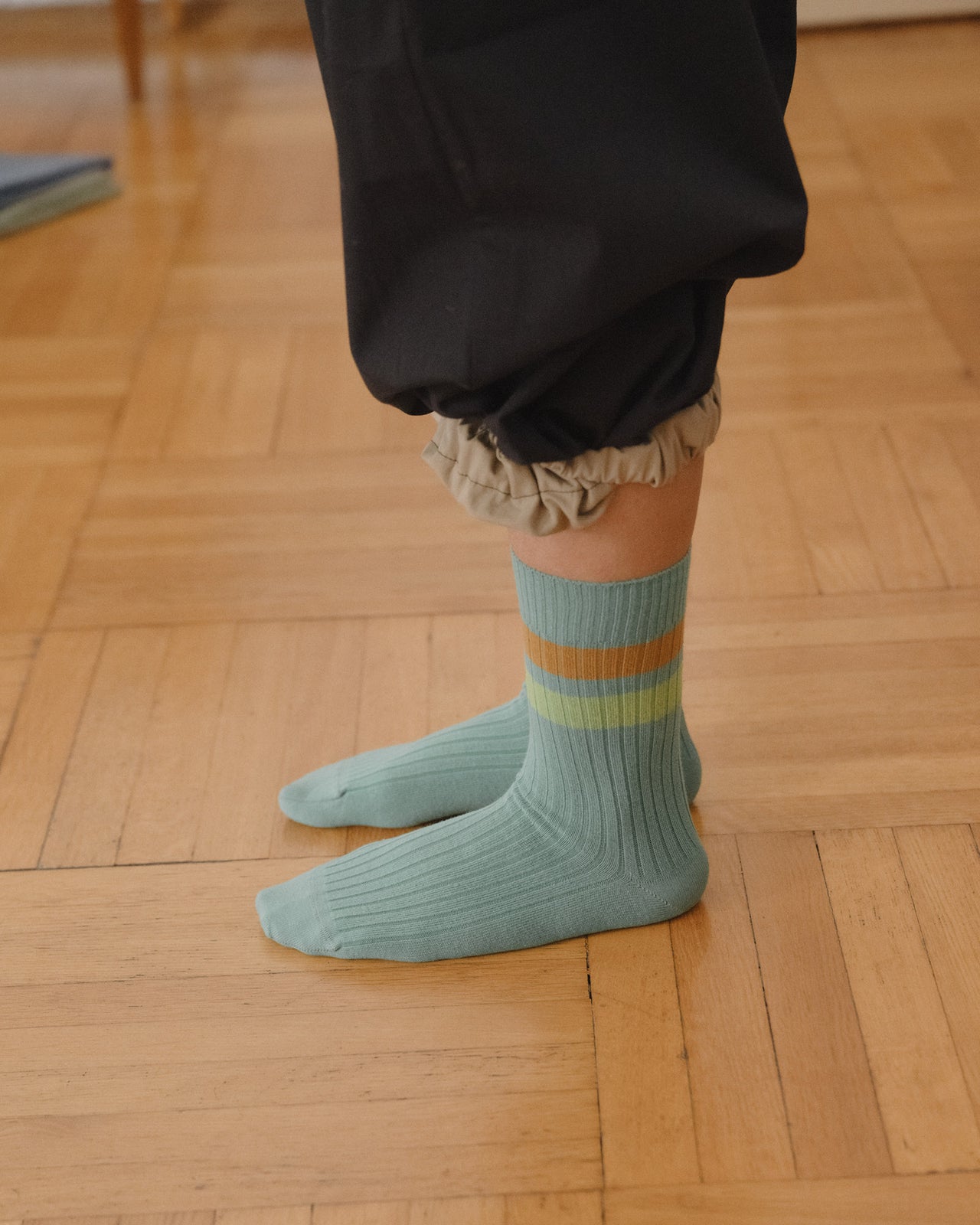 Race Overankle Socks - Organic Cotton Rib - Orbit Green