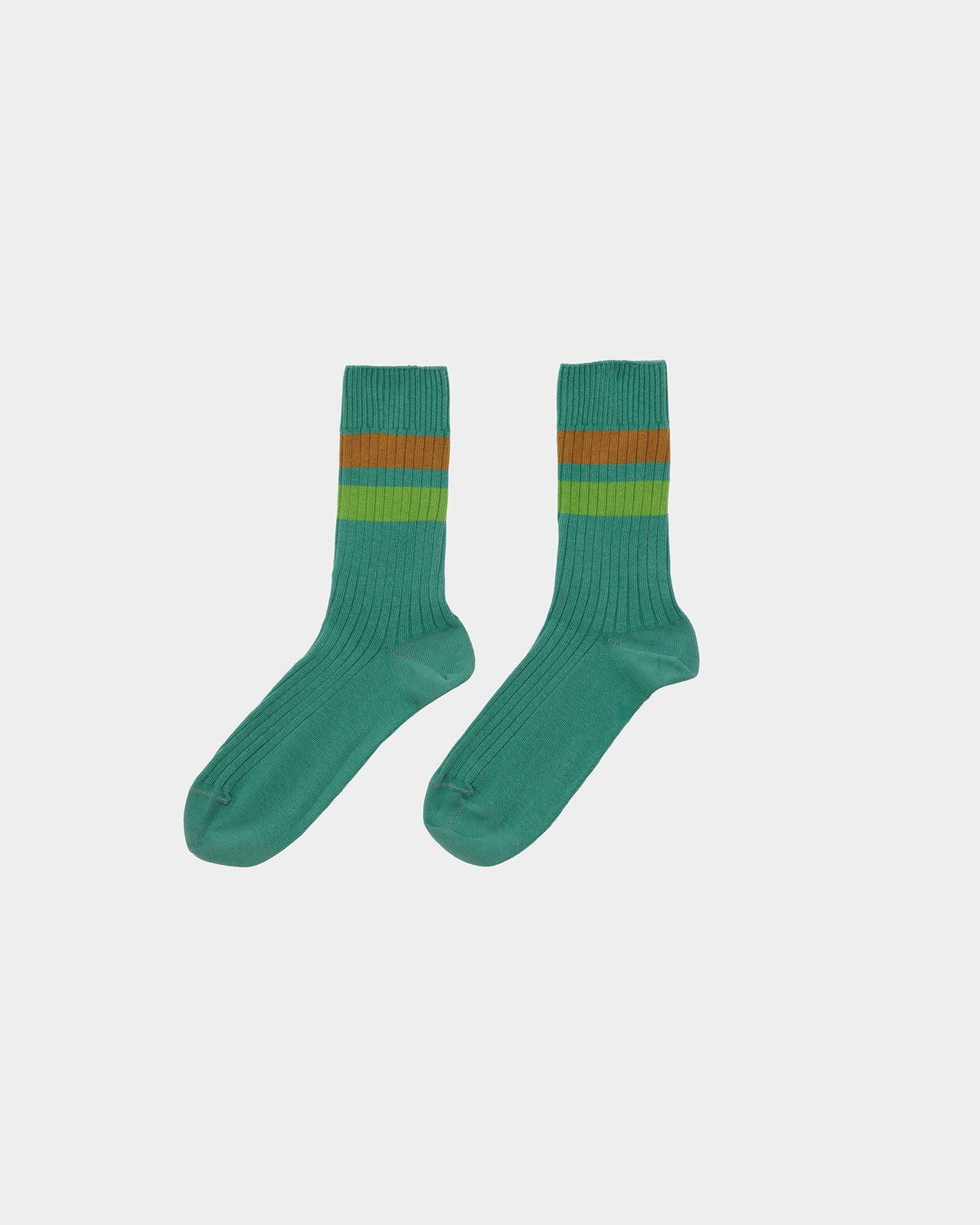 Race Overankle Socks - Organic Cotton Rib - Orbit Green