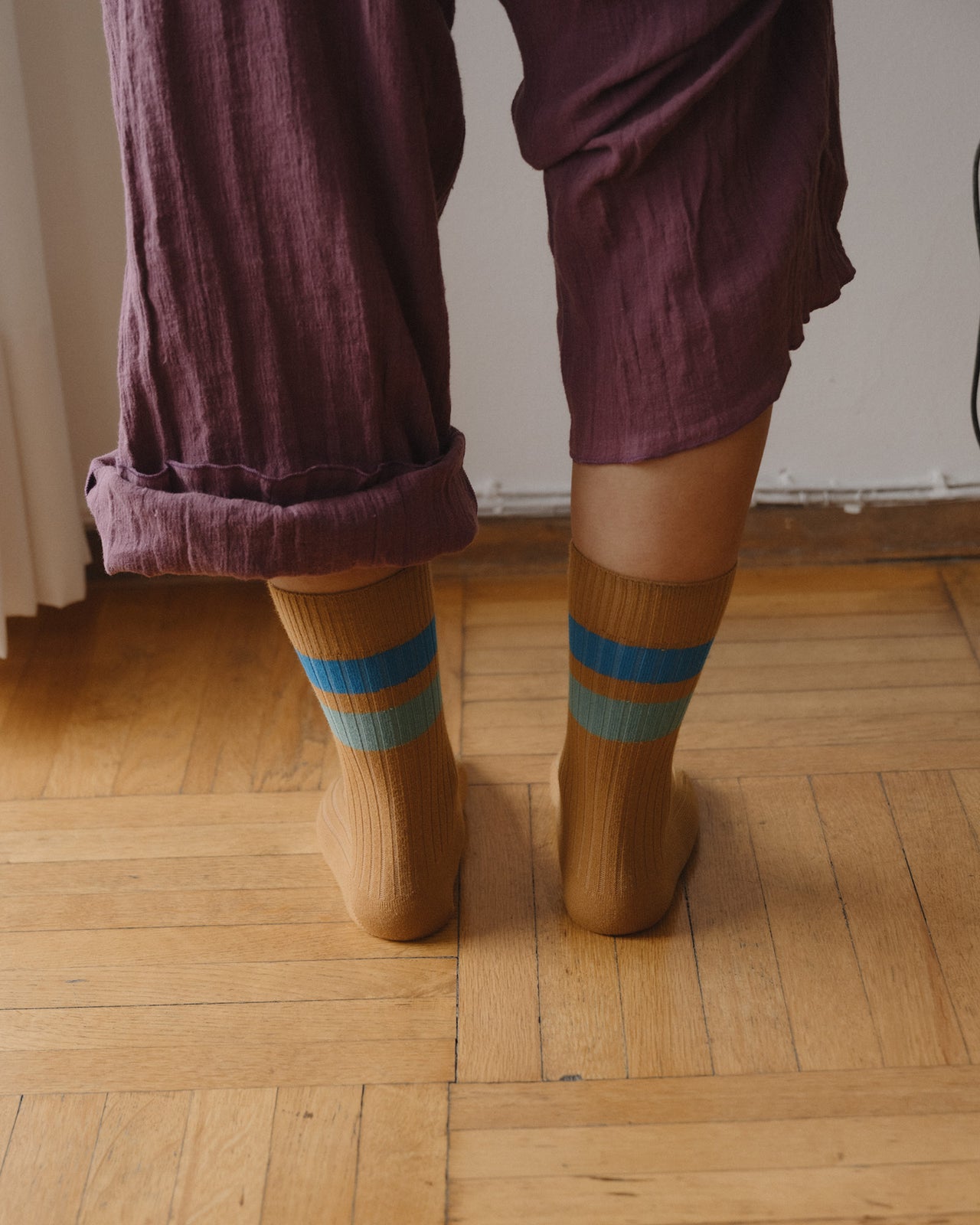 Race Overankle Socks - Organic Cotton Rib - Silva Brown