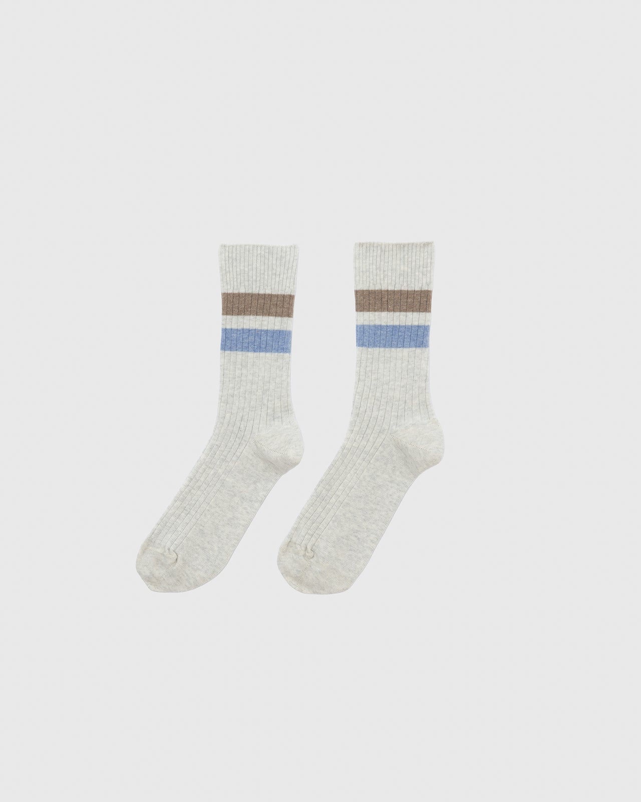 Race Ankle Socks - Organic Cotton Rib - Grey Melange