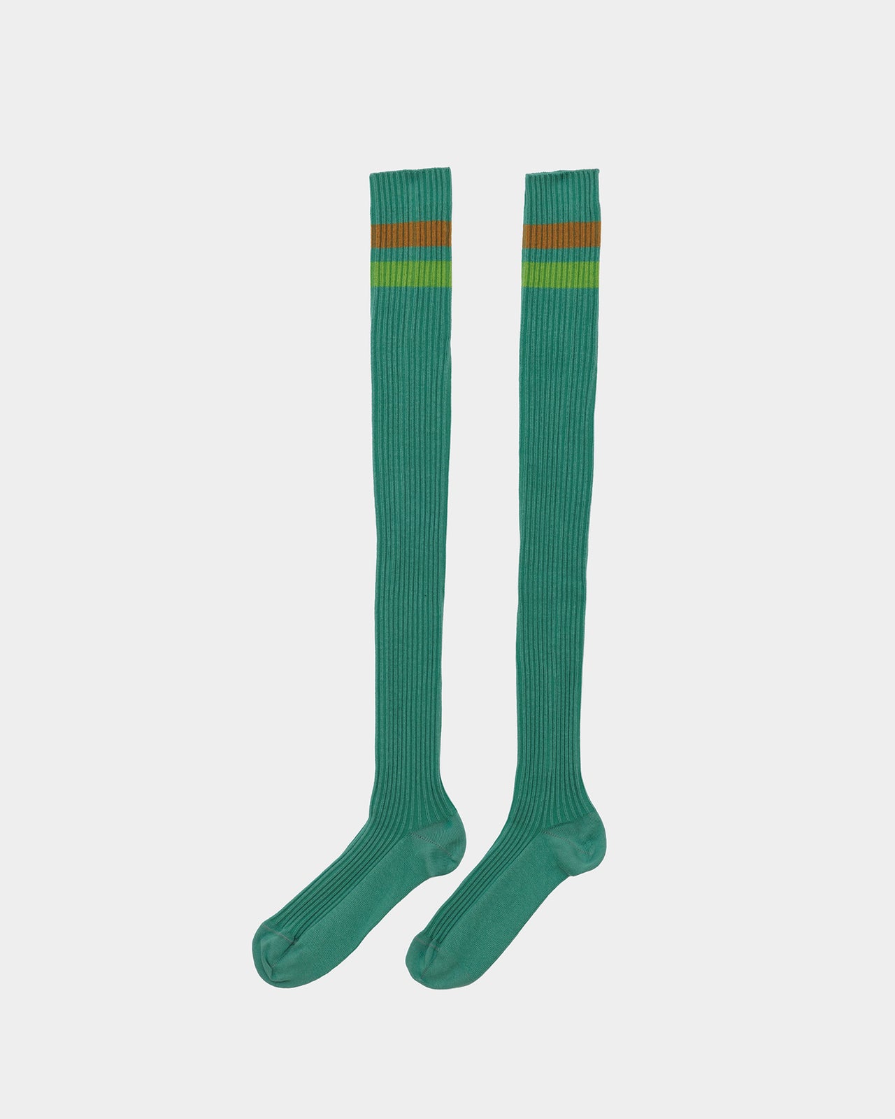Race Overknee Socks - Organic Cotton Rib - Orbit Green