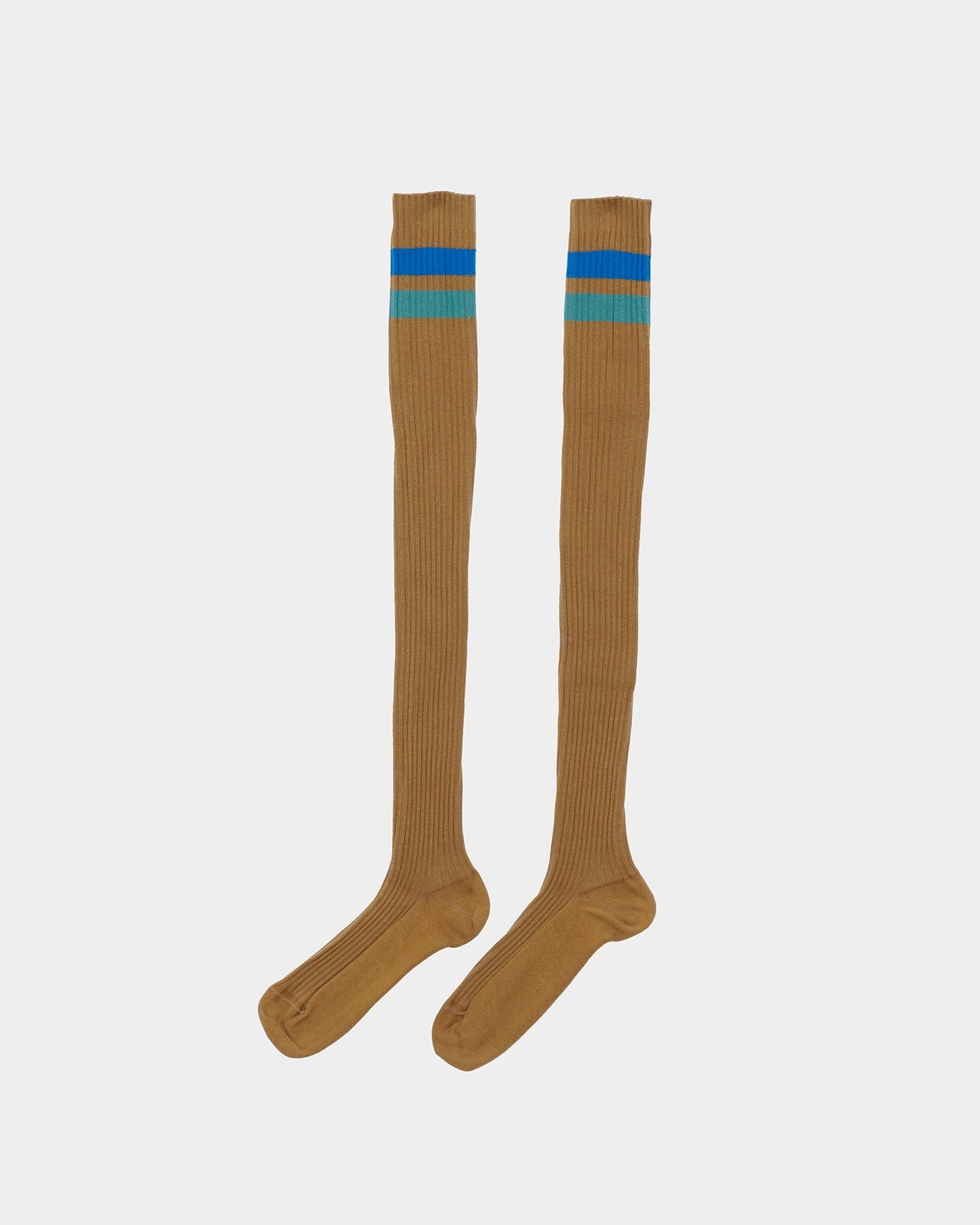 Race Overknee Socks - Organic Cotton Rib - Silva Brown