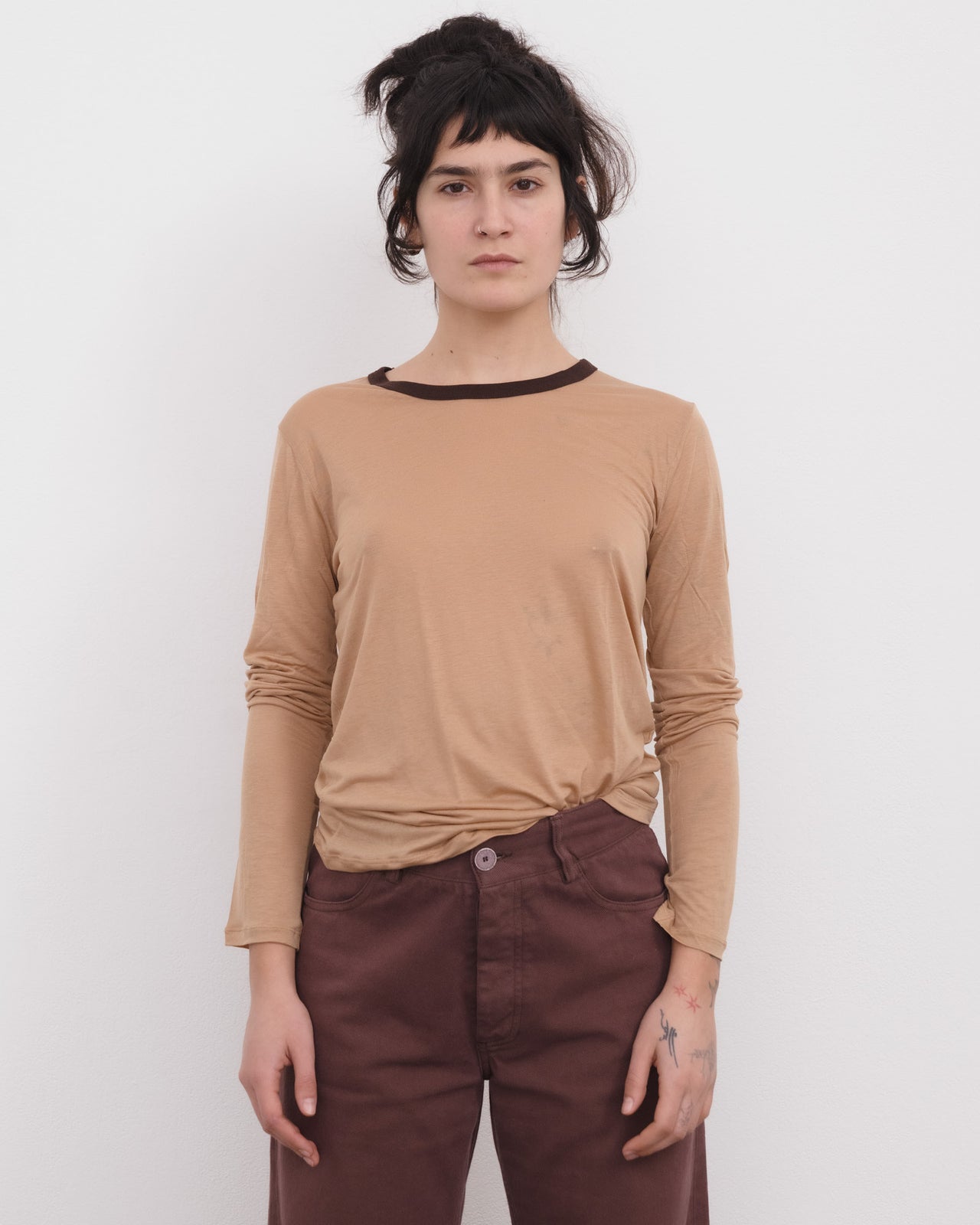 Racer Long Sleeve Tee - Bamboo Lyocell - Aural / Tactile