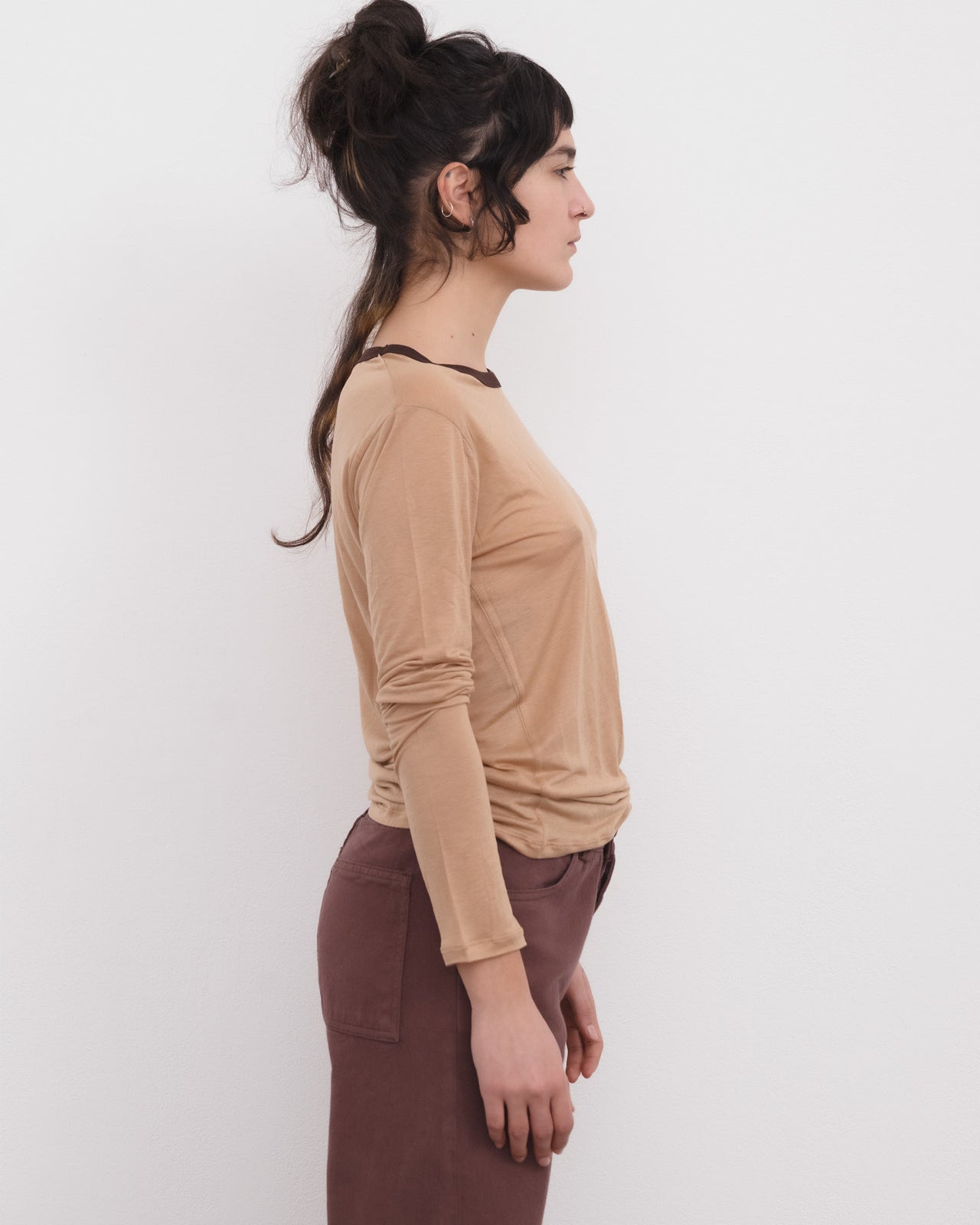 Racer Long Sleeve Tee - Bamboo Lyocell - Aural / Tactile