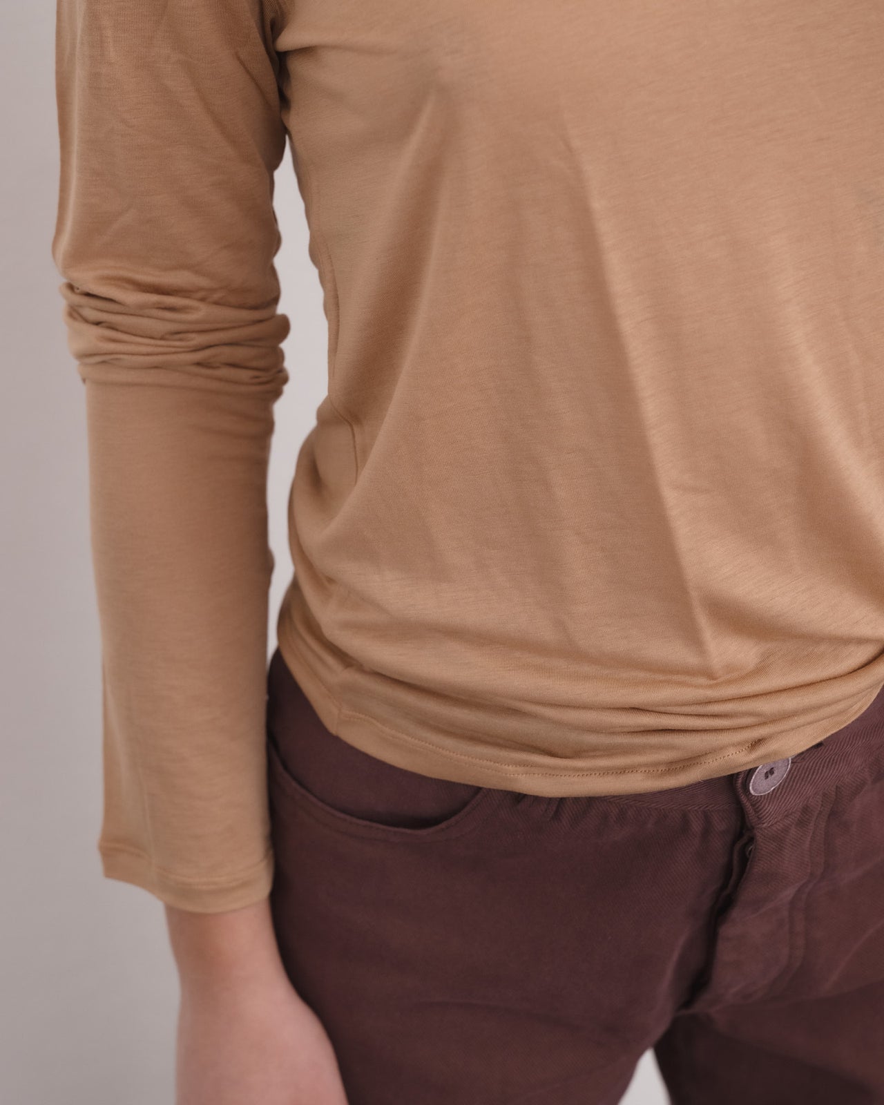 Racer Long Sleeve Tee - Bamboo Lyocell - Aural / Tactile