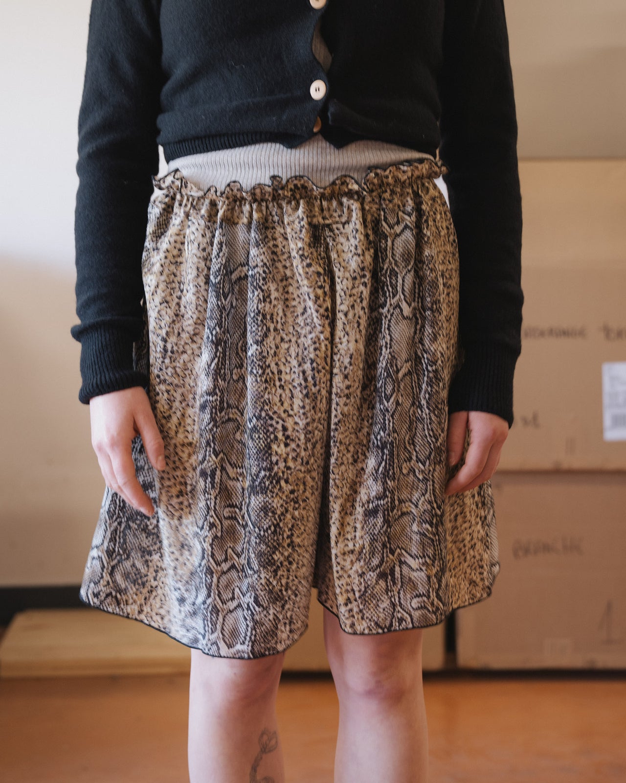 Rema Shorts - Silk Crepe - Snake