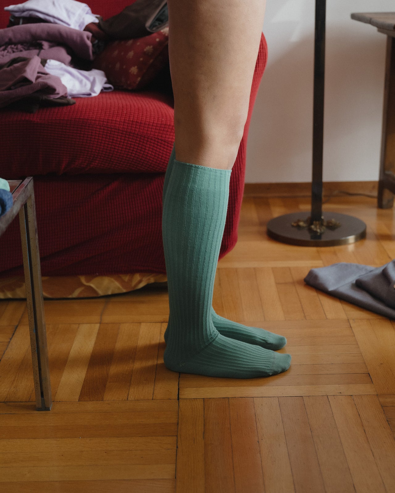 Rib Knee Socks - Organic Cotton Rib - Orbit Green
